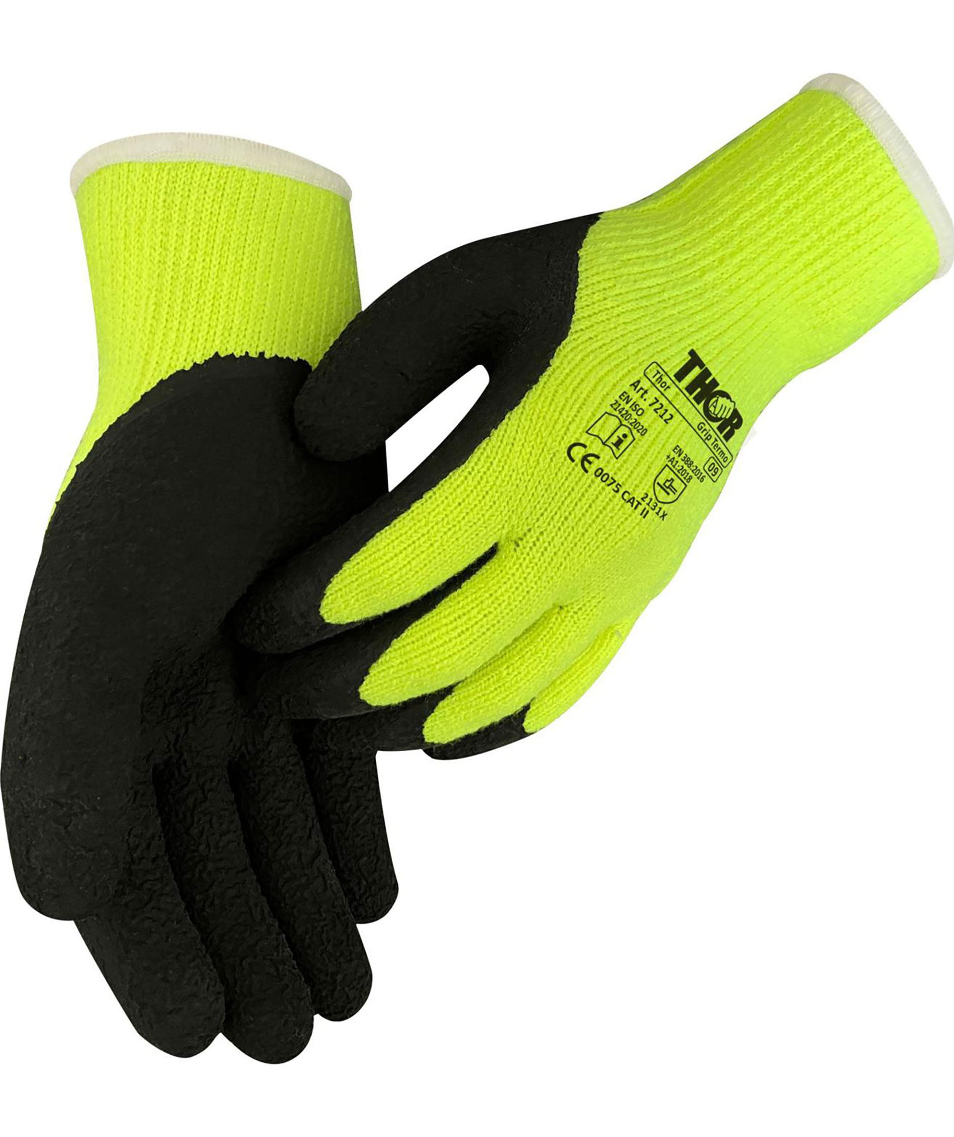 Thor 7212 Grip termo arbejdshandsker, Gul, Gul, large image number 0
