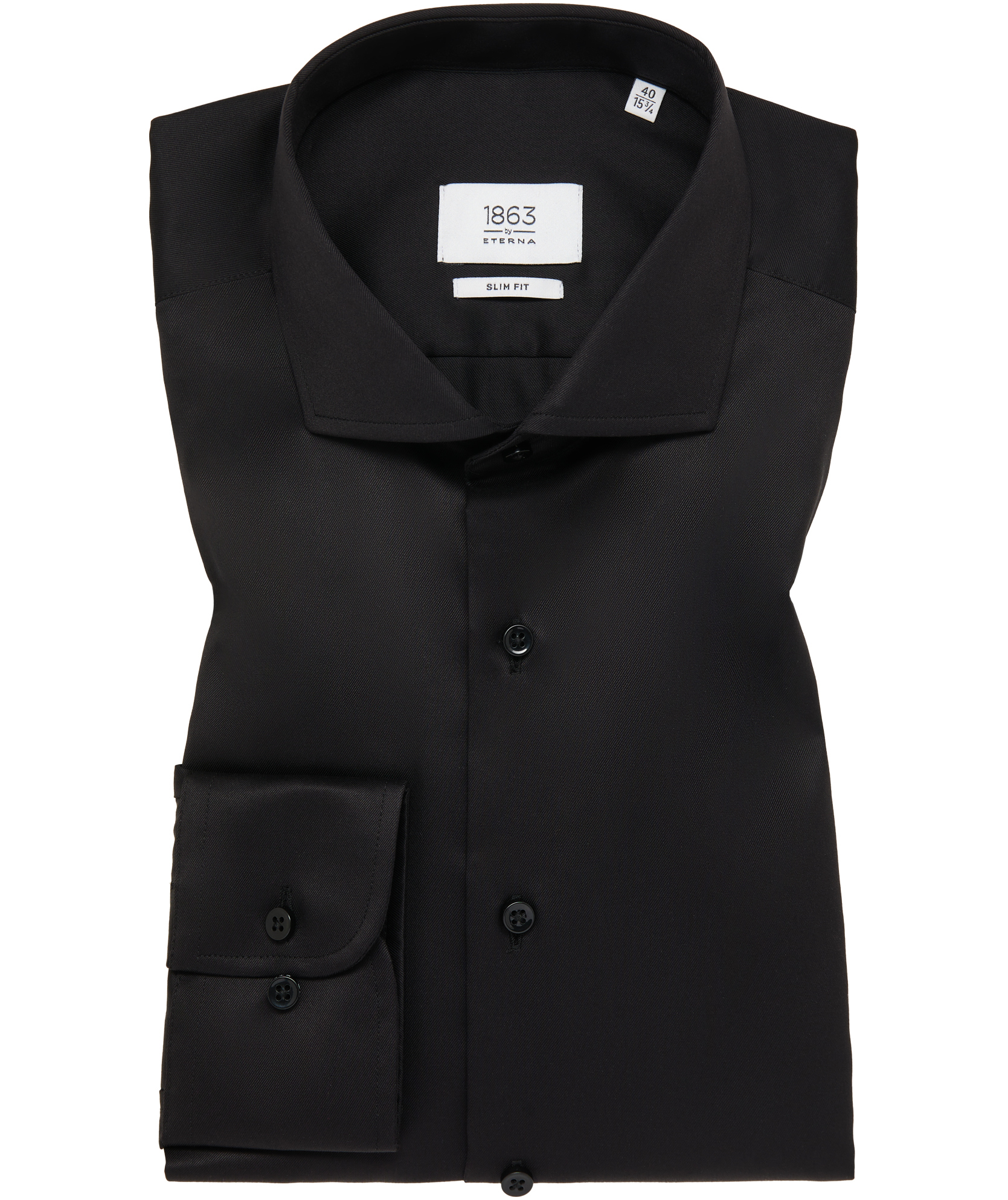 Eterna Gentle Slim fit shirt, Black, large image number 4