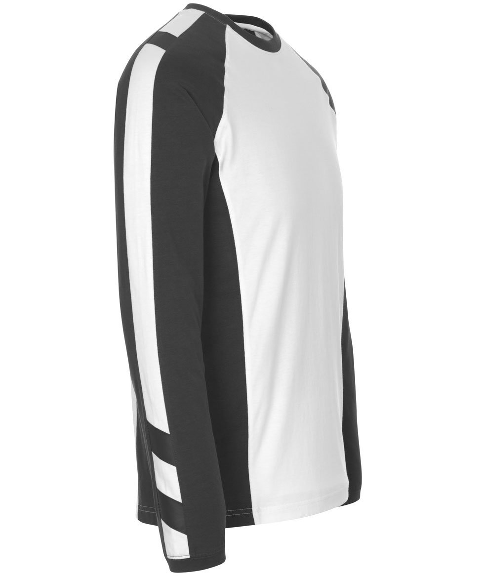 Mascot Unique Bielefeld lang&aelig;rmet T-shirt, Hvid/M&oslash;rk&nbsp;Antracitgr&aring;, large image number 3