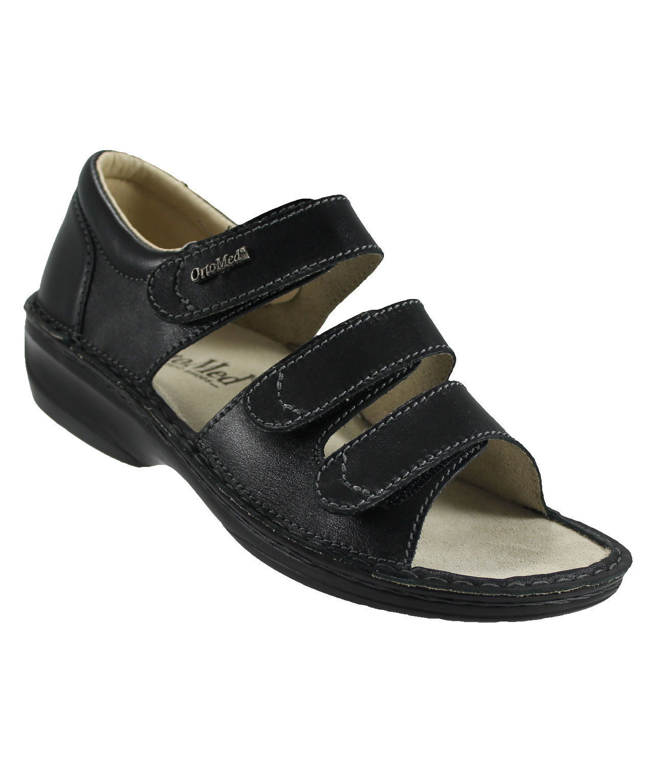 OrtoMed Orthopedic Rehabilition therapy sandals, Black, large image number 2