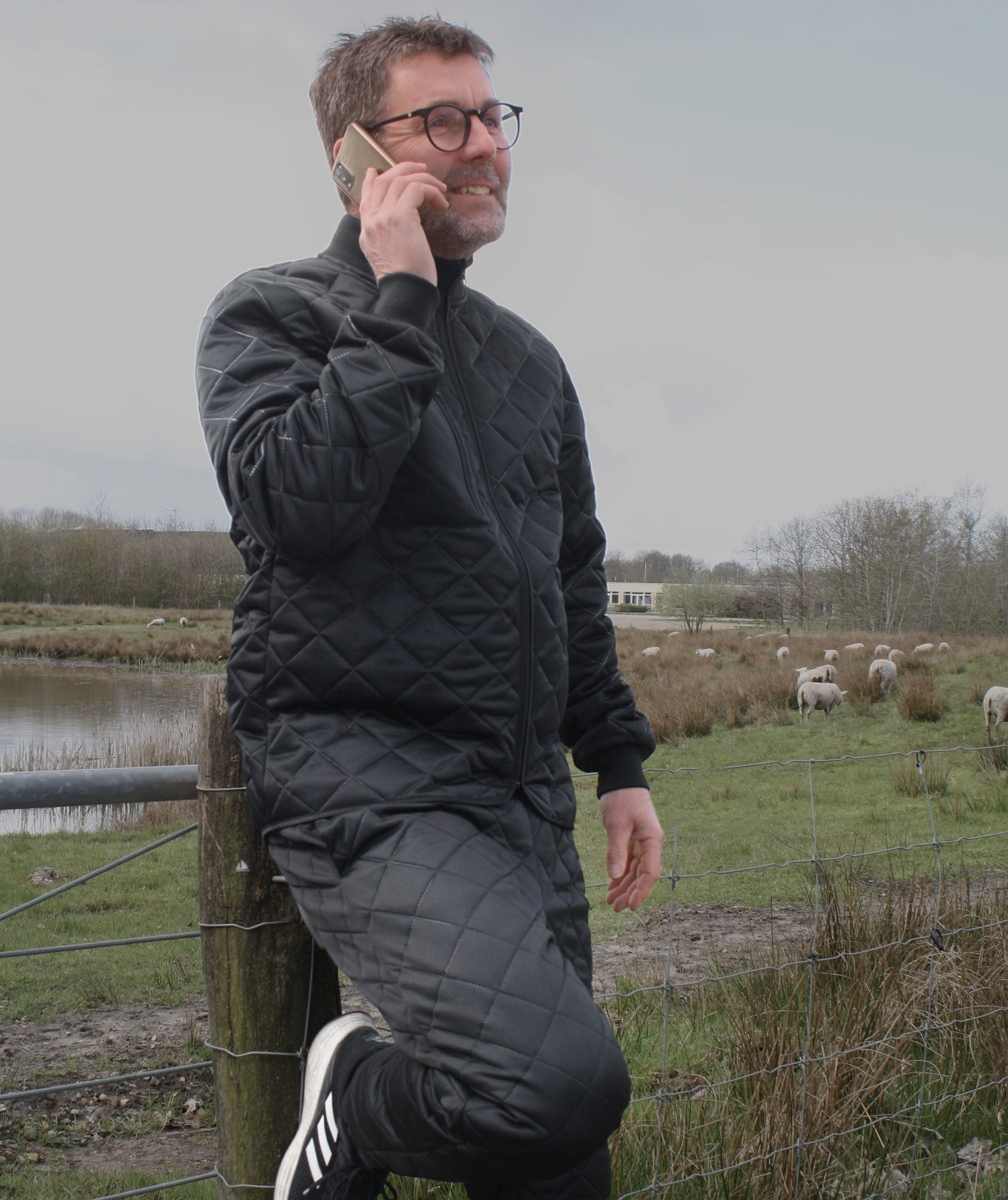 Lyngs&oslash;e vattert jakke, Svart