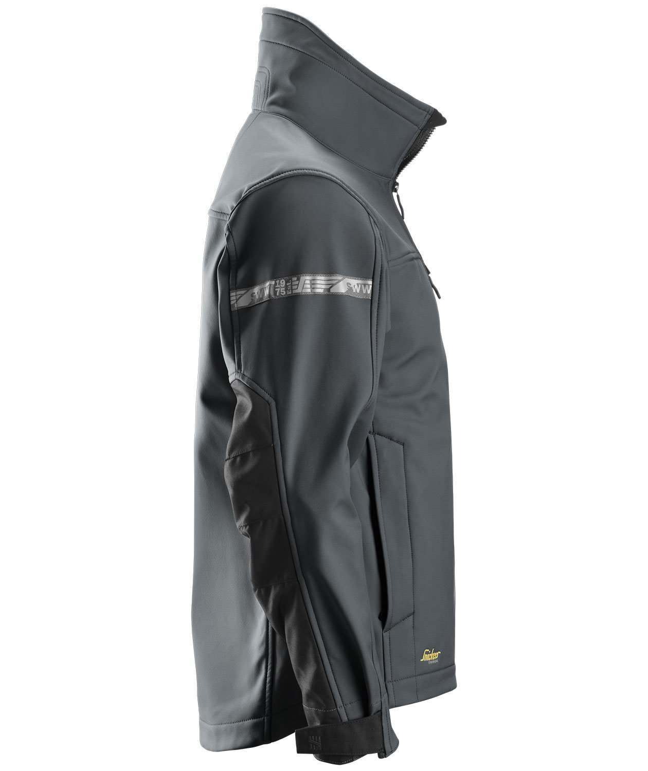 Snickers AllroundWork softshelljakke 1200, St&aring;lgr&aring;/Svart, large image number 3