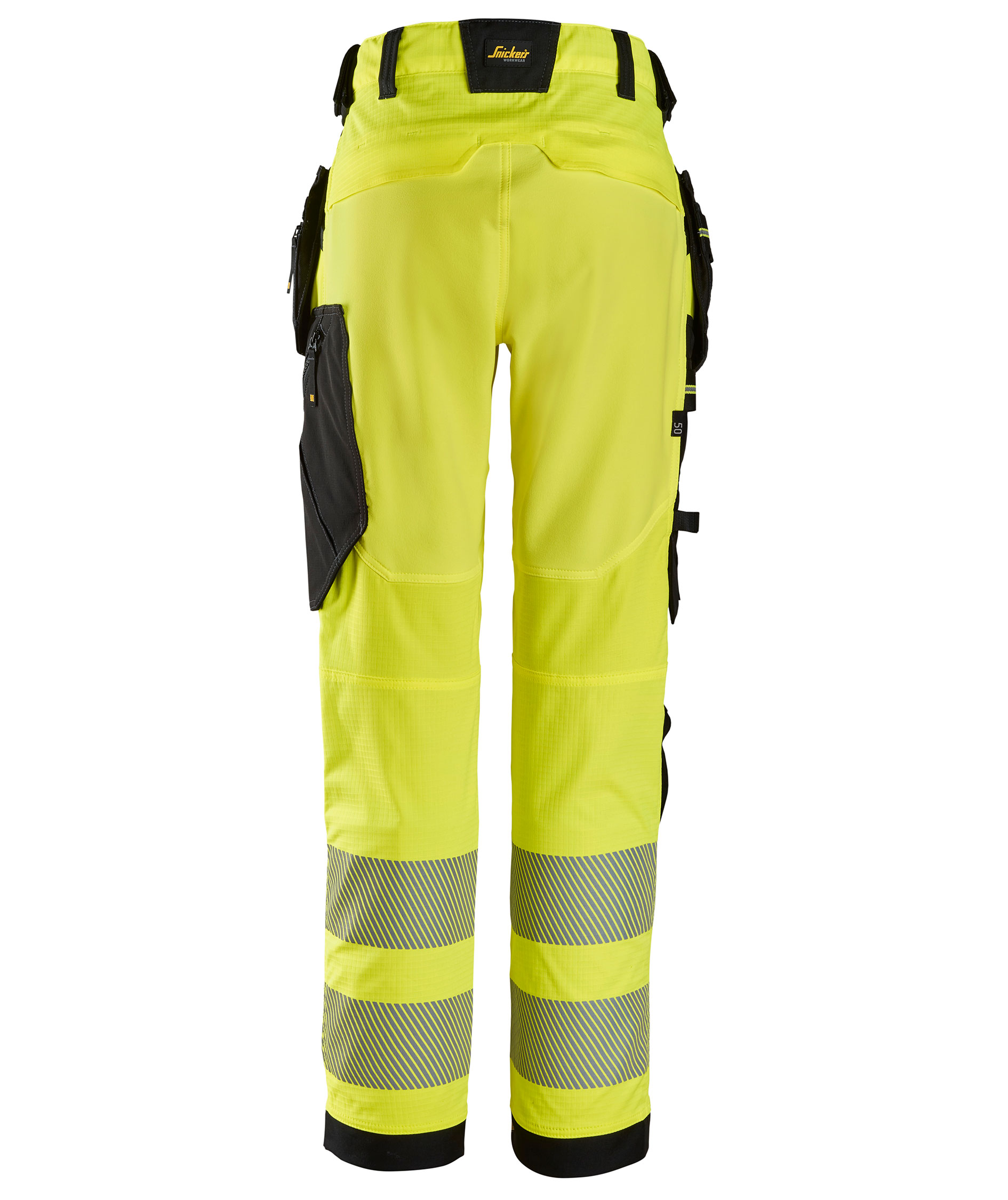 Snickers h&aring;ndverksbukse 6943, Hi-vis Gul/Svart, large image number 2