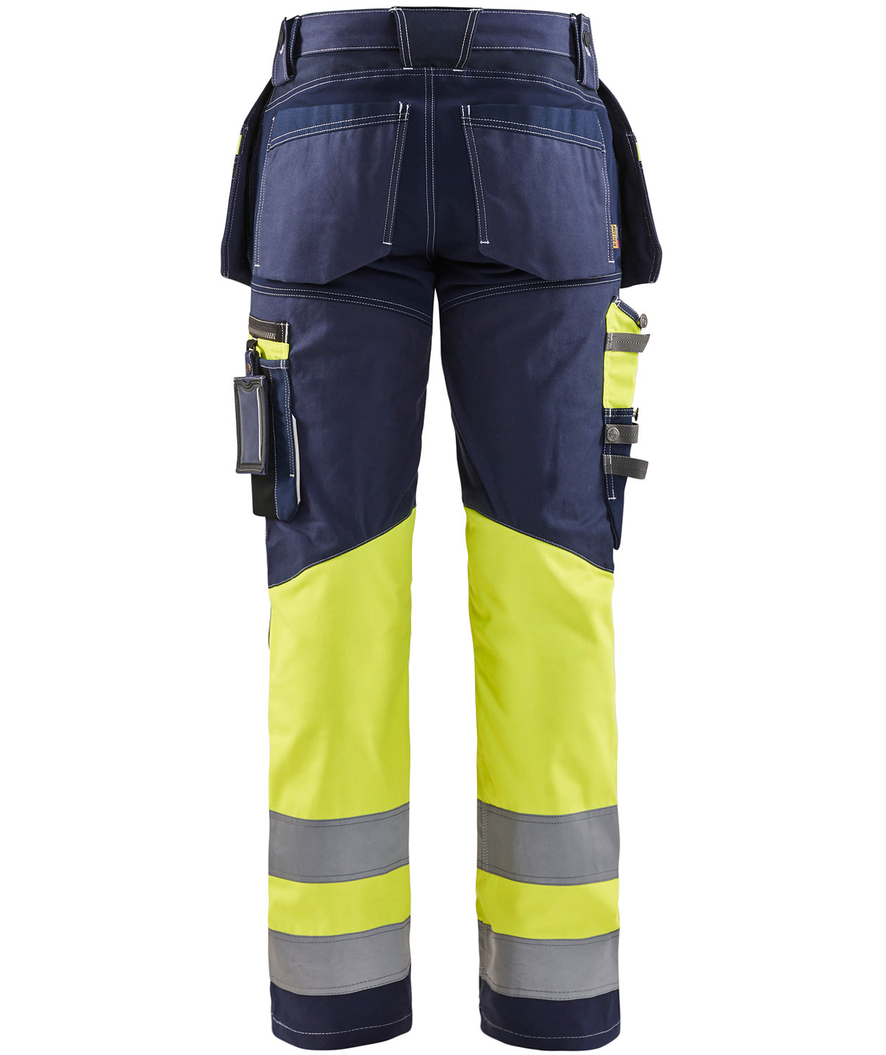 Bl&aring;kl&auml;der h&aring;ndverksbukse, Marine/Hi-Vis gul, large image number 1