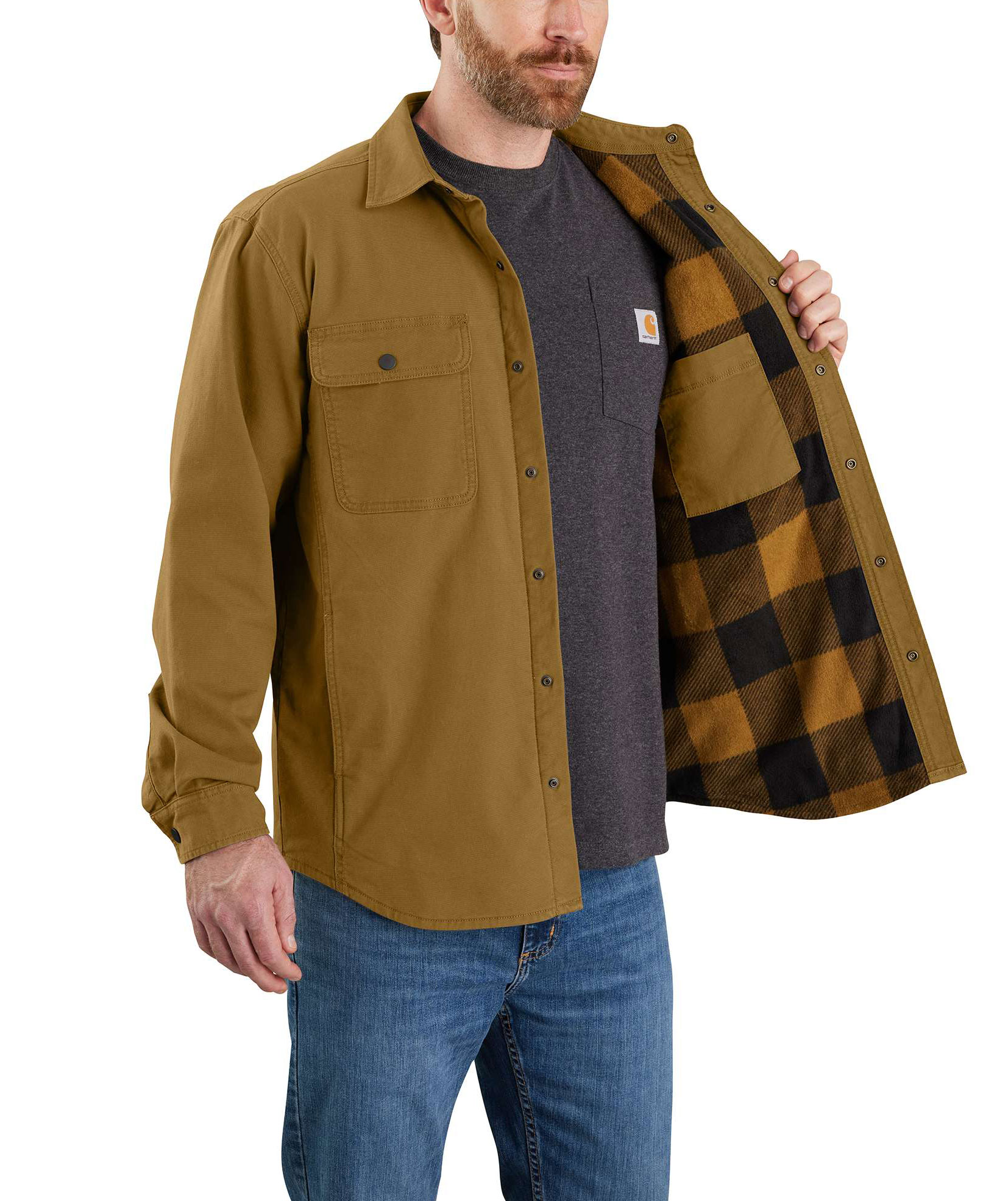 Carhartt skjortejakke, Oak Brown, large image number 2