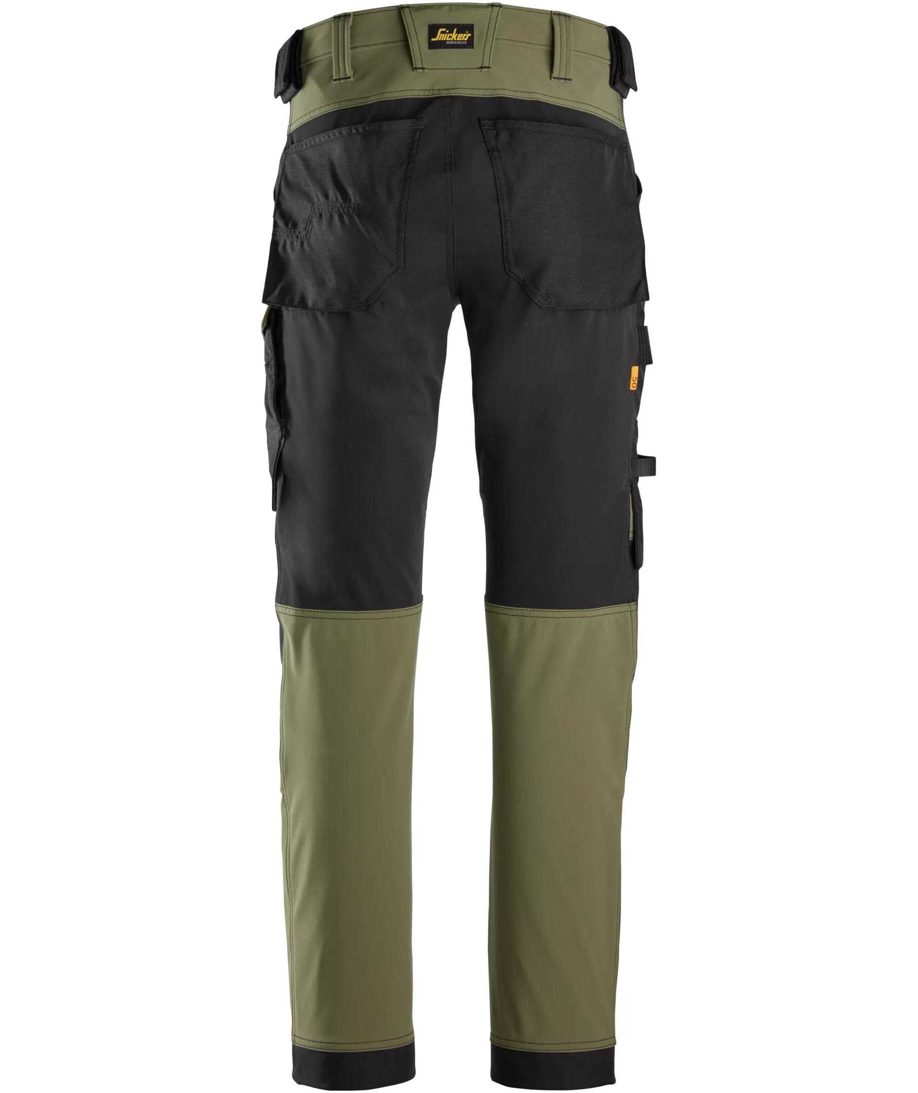 Snickers AllroundWork arbeidsbukse 6375 full stretch, Khaki Green/Black, large image number 2