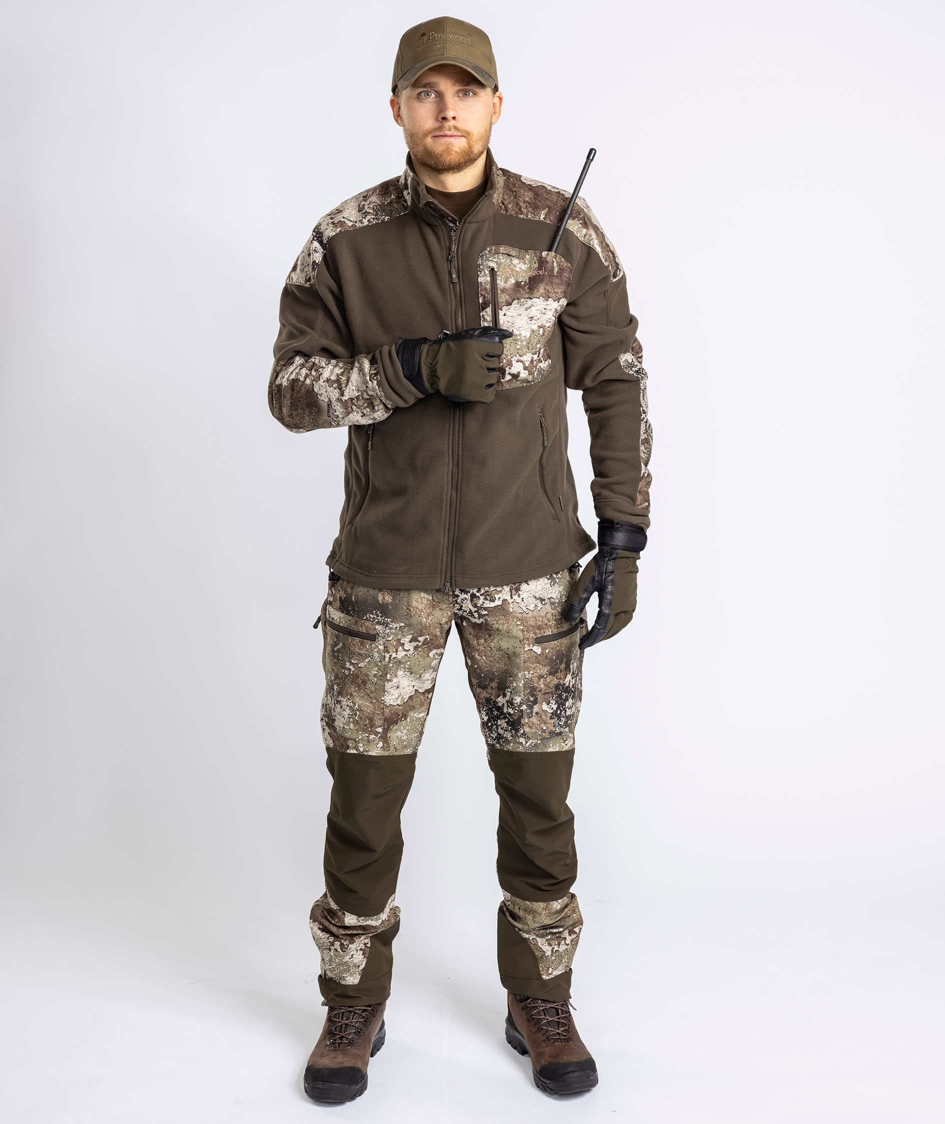 Pinewood&nbsp;Sm&aring;land Hunters Camou fleecejakke, Hunting Brown/Strata, large image number 5