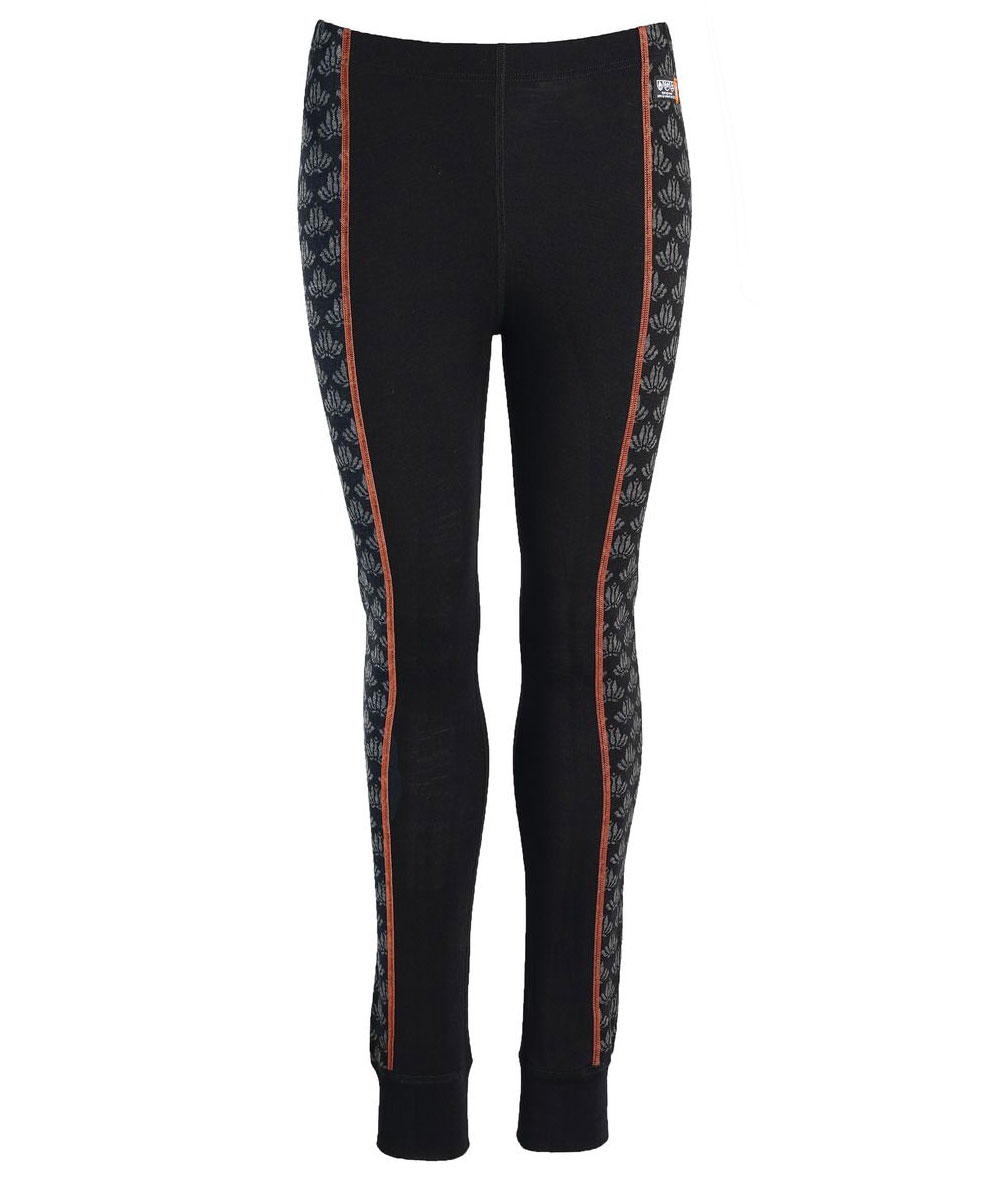 Tranemo FR l&aring;ngkalsonger dam med merinoull, Svart/Gr&aring;