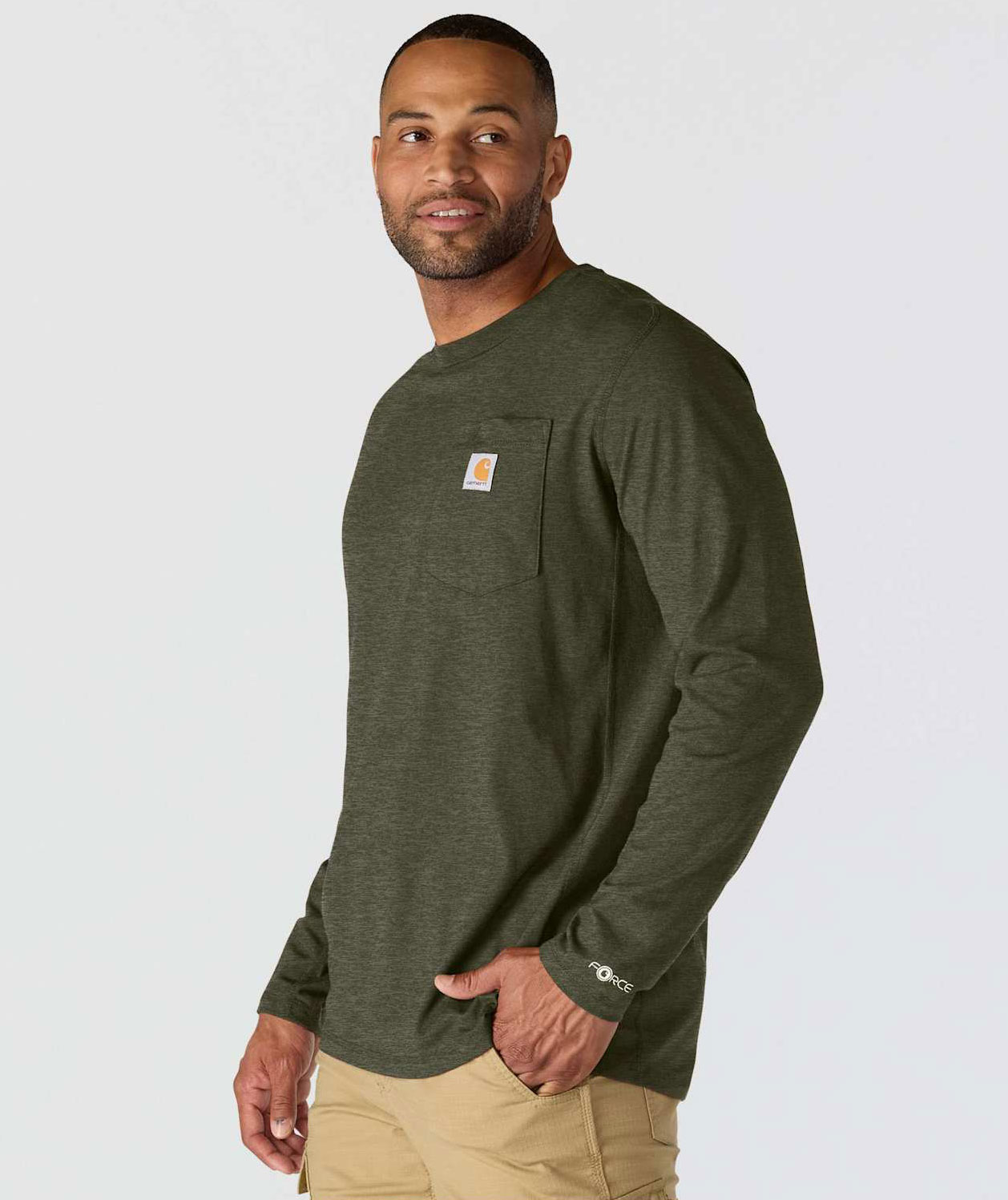 Carhartt langermet T-skjorte, Basil Heather