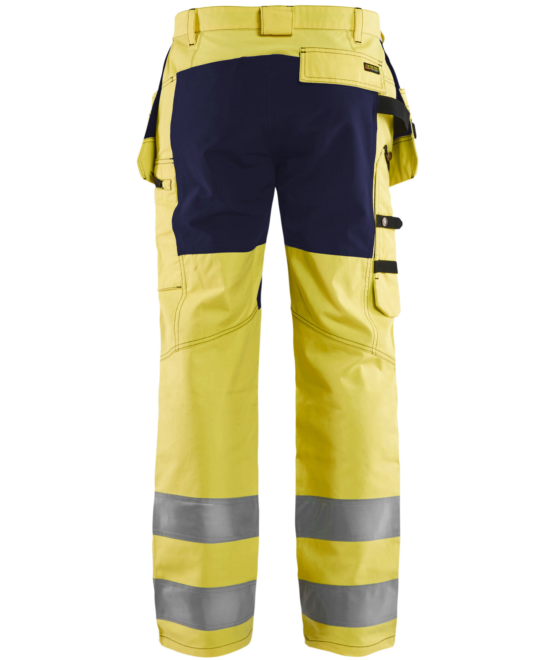 Bl&aring;kl&auml;der h&aring;ndv&aelig;rkerbukser, Hi-Vis gul/marine, large image number 1