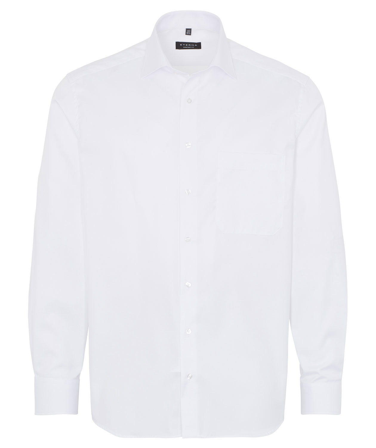Eterna Cover Twill Comfort fit skjorte med ultra lange &aelig;rmer 72 cm, White 