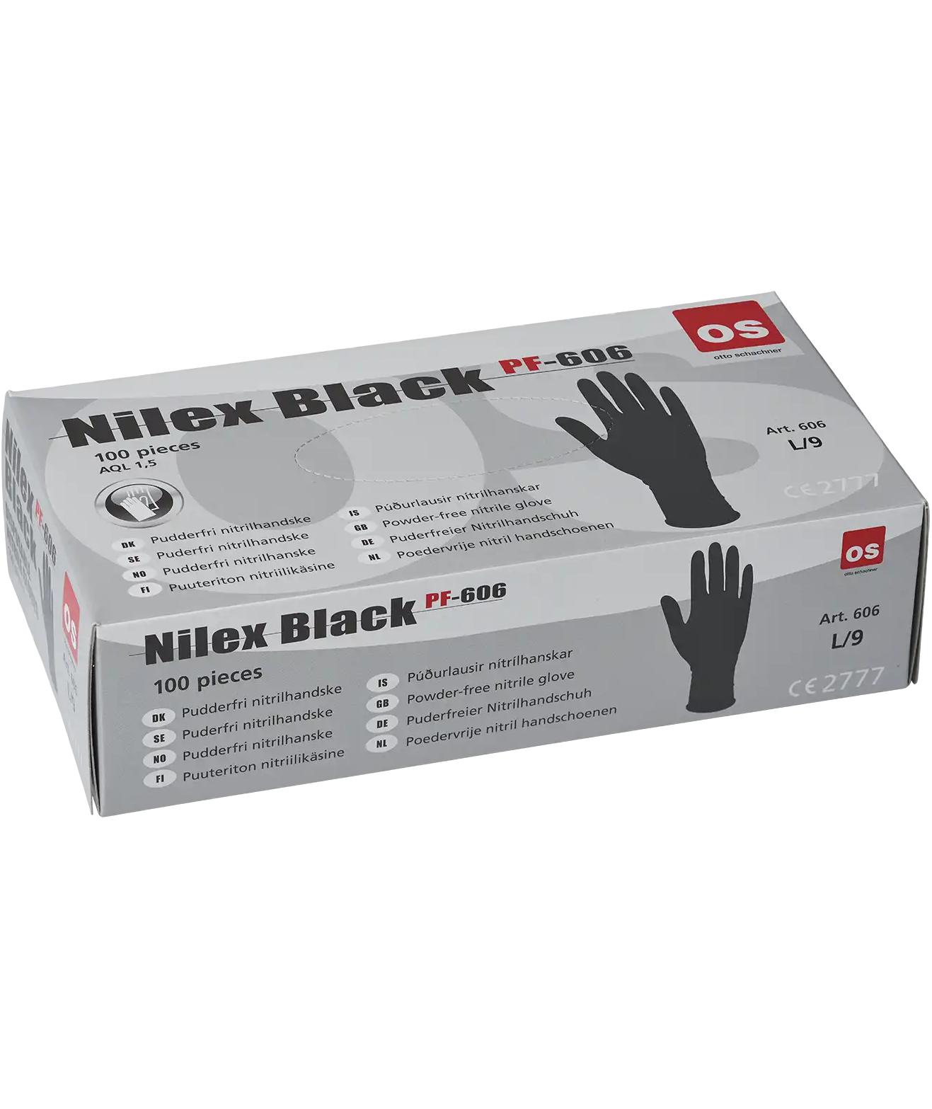 Nilex Black PF 606 nitril eng&aring;ngshandskar 100 st., Svart