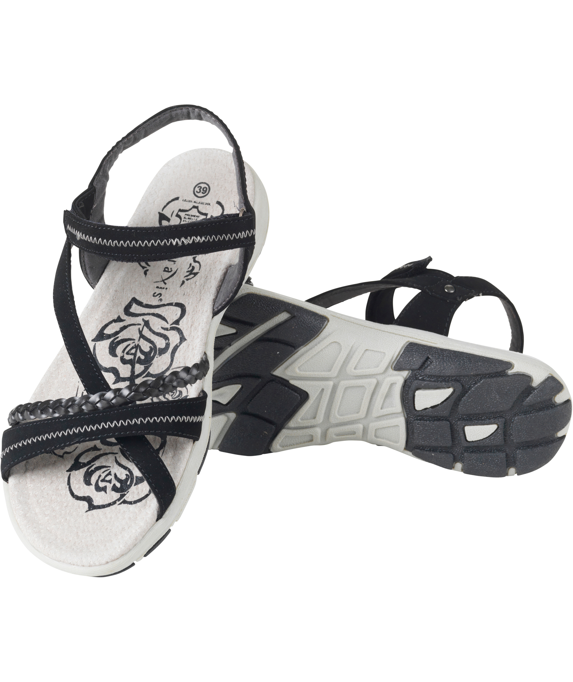 Praxis Parma sandaler dame, Svart, large image number 1