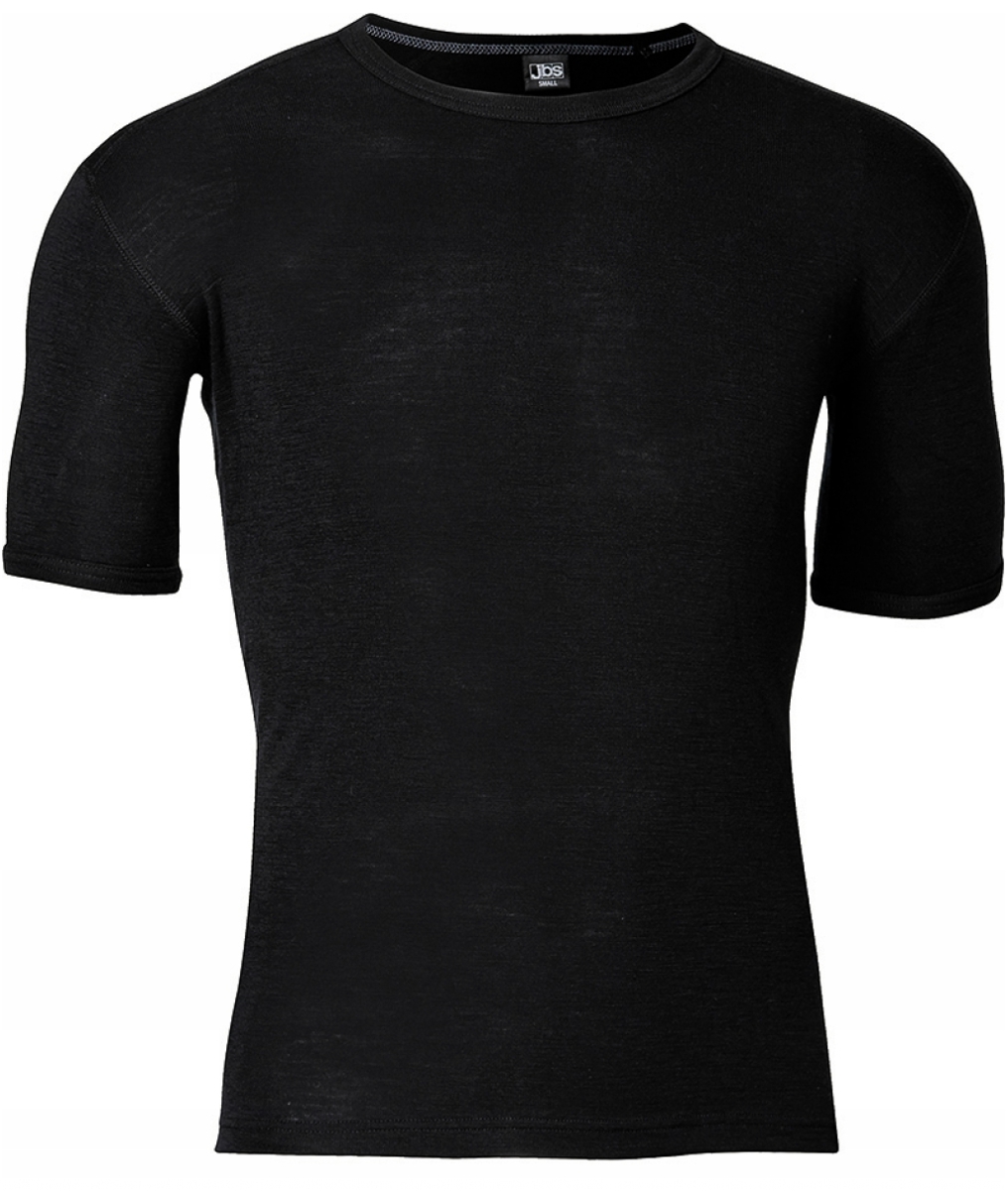 JBS kort &aelig;rmet undertr&oslash;je med merino uld, Sort