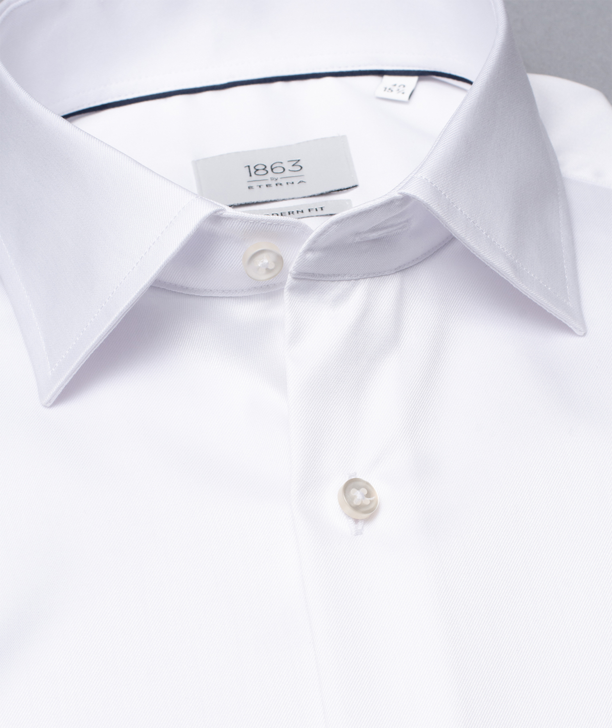 Eterna Uni Modern fit Twill CO2 Hemd, White, large image number 3