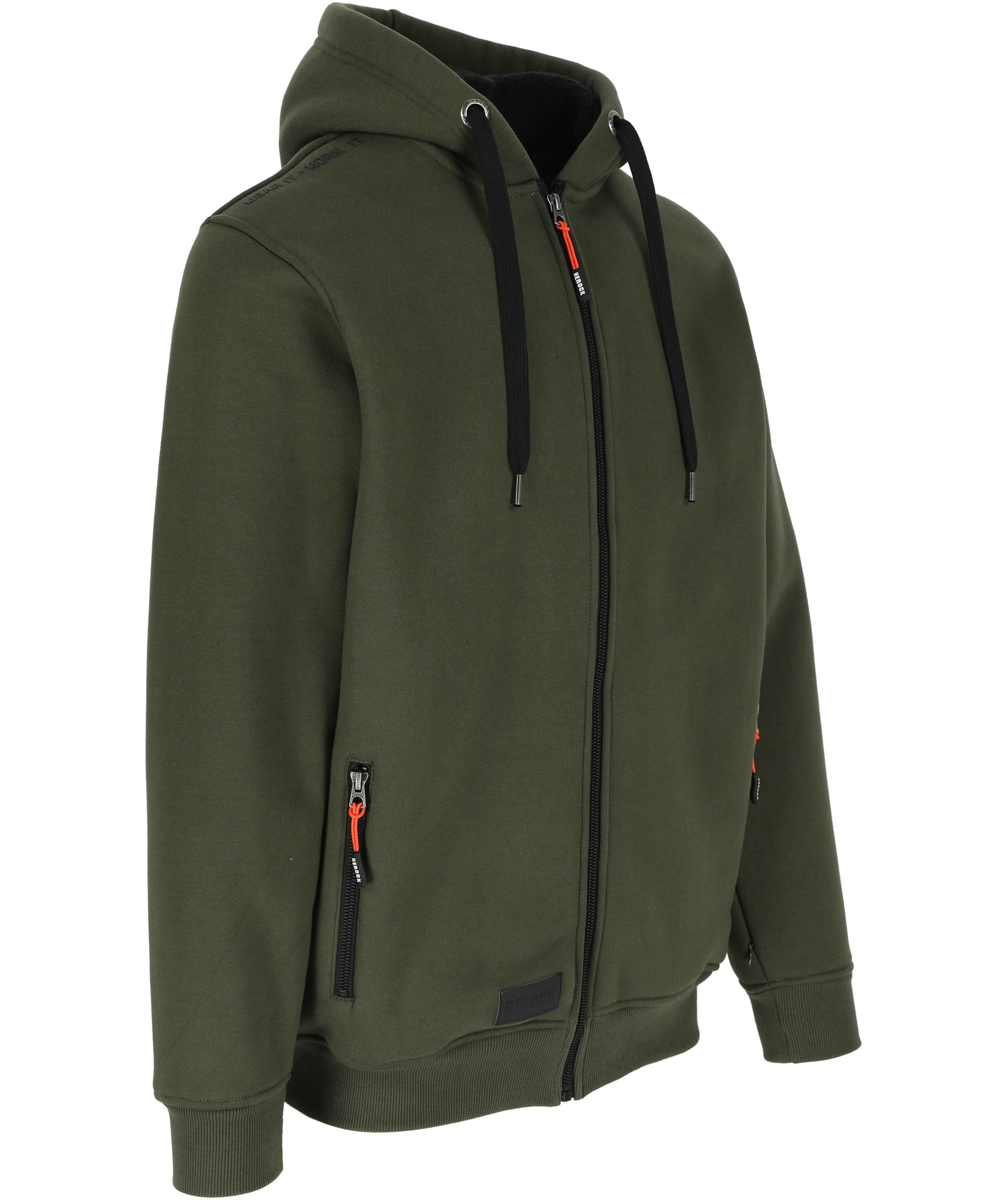 HEROCK Otis hoodie with zipper, Dark khaki, large image number 2