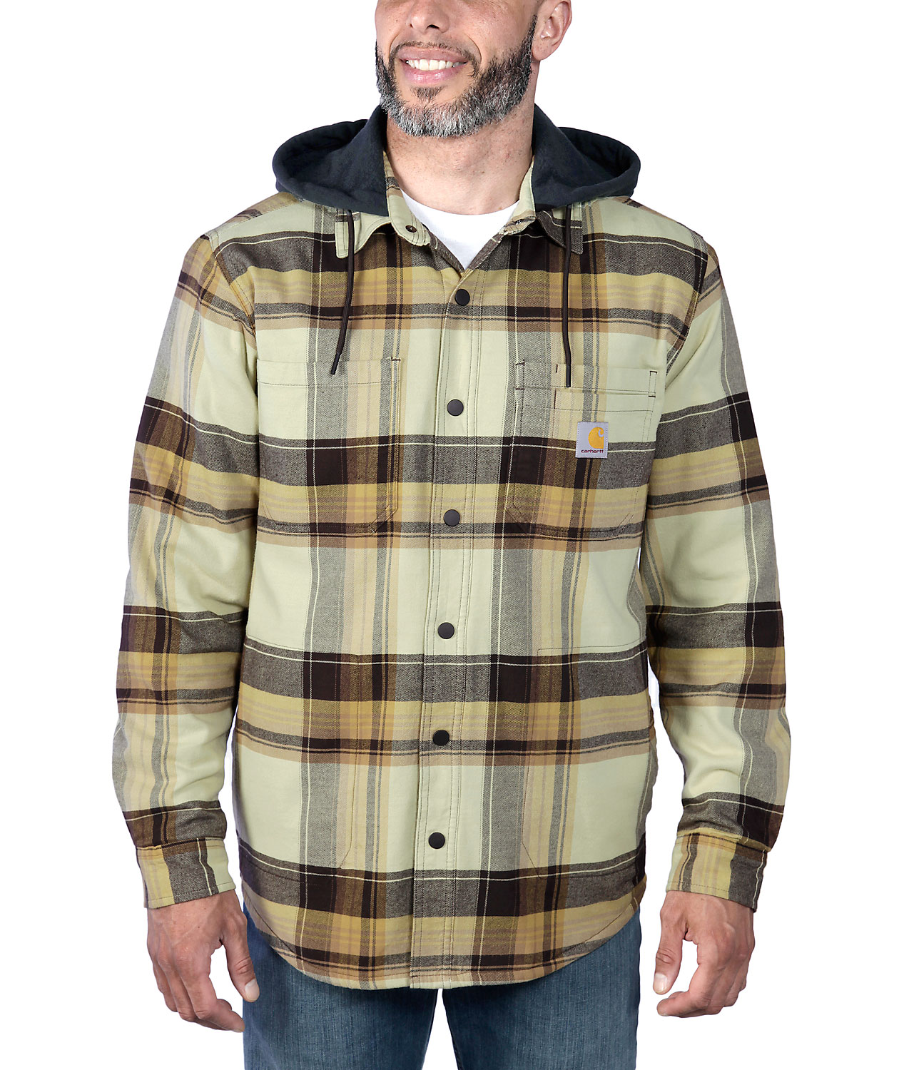 Carhartt foret flannel skjortejakke, Dark brown