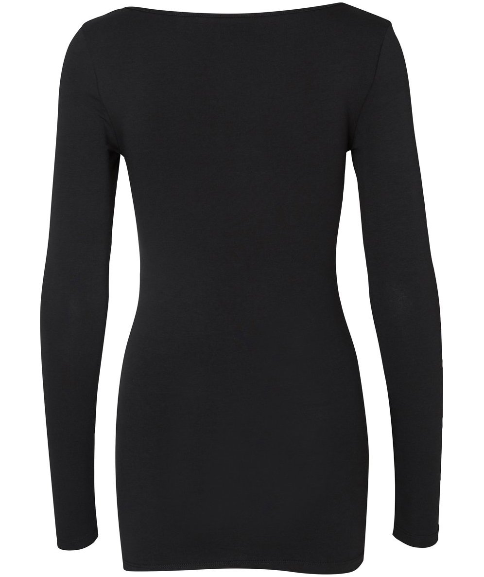 Vero Moda VMMAXI MY SOFT lang lang&aelig;rmet dame T-shirt, Black, large image number 2