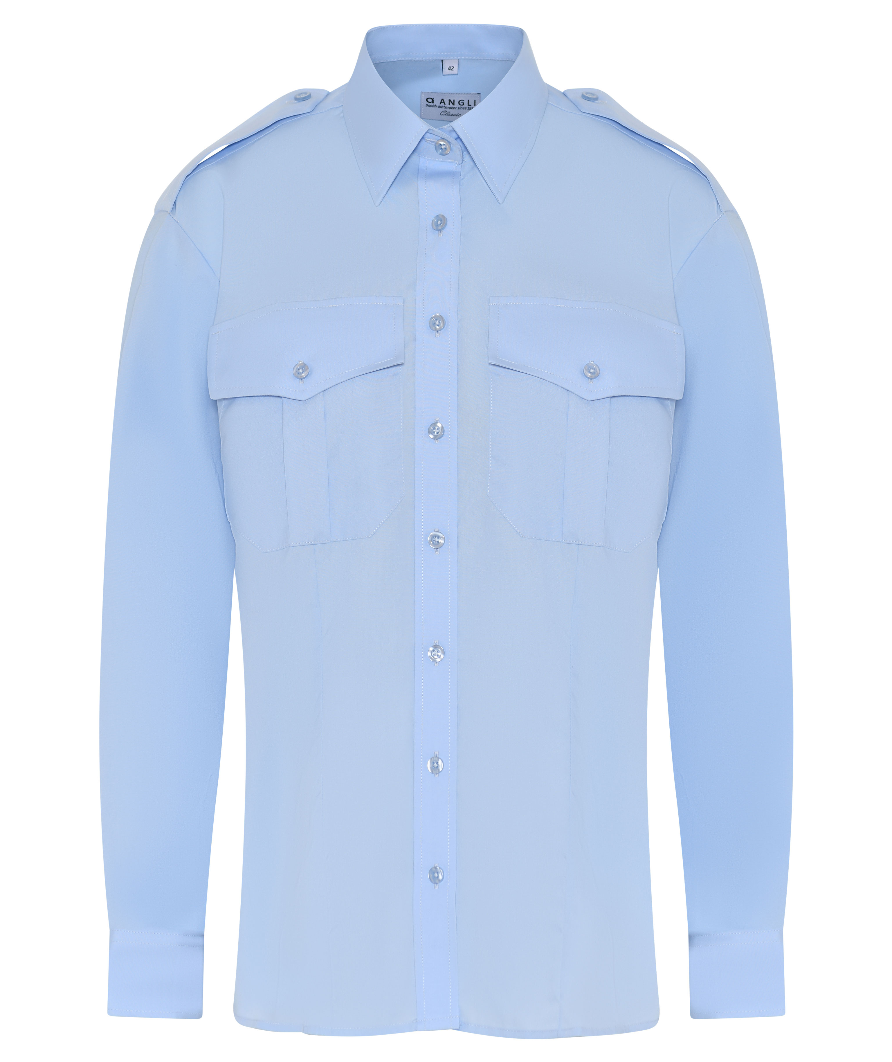 Angli Classic pilotskjorta dam, Ljusbl&aring;