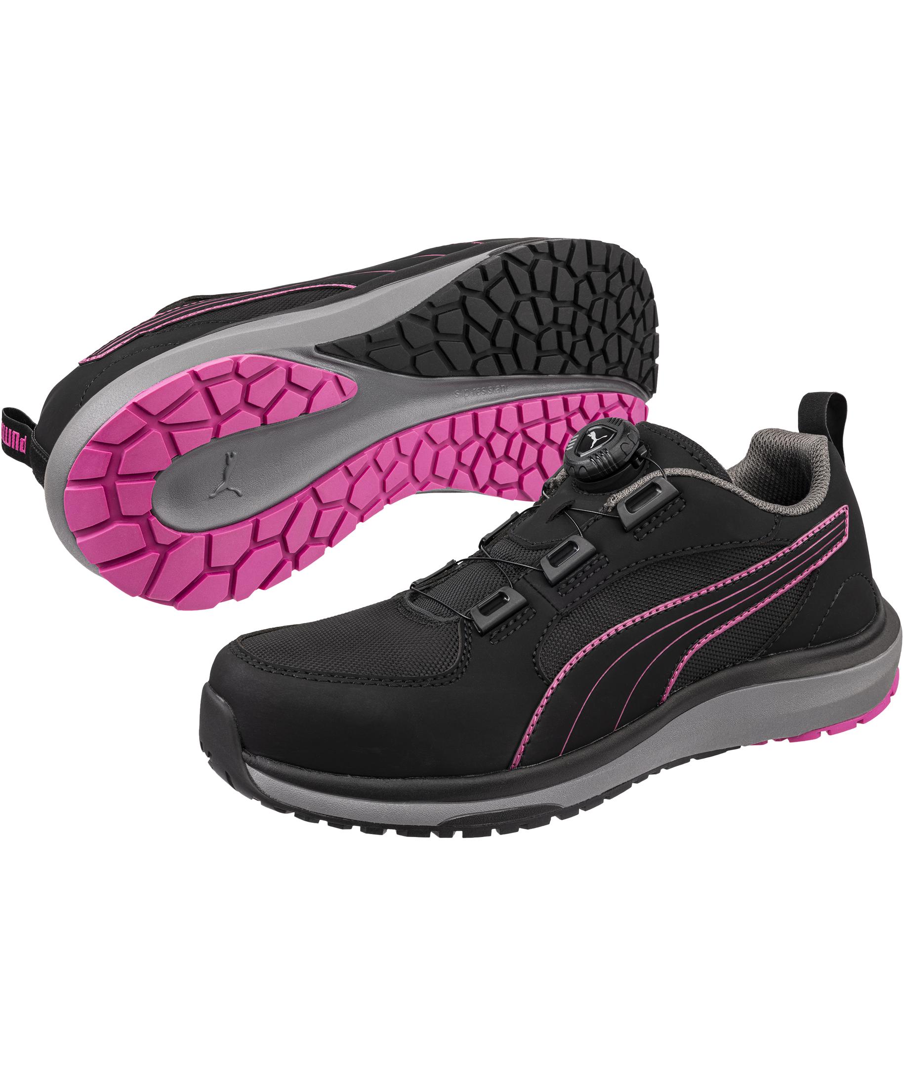Puma Aspire dame sikkerhedssko S3S, Black/Pink