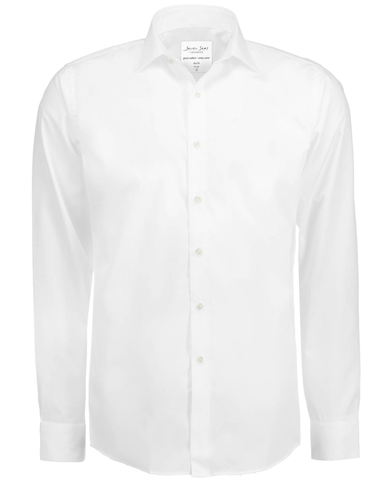 Seven Seas Slim fit Poplin skjorta, Vit