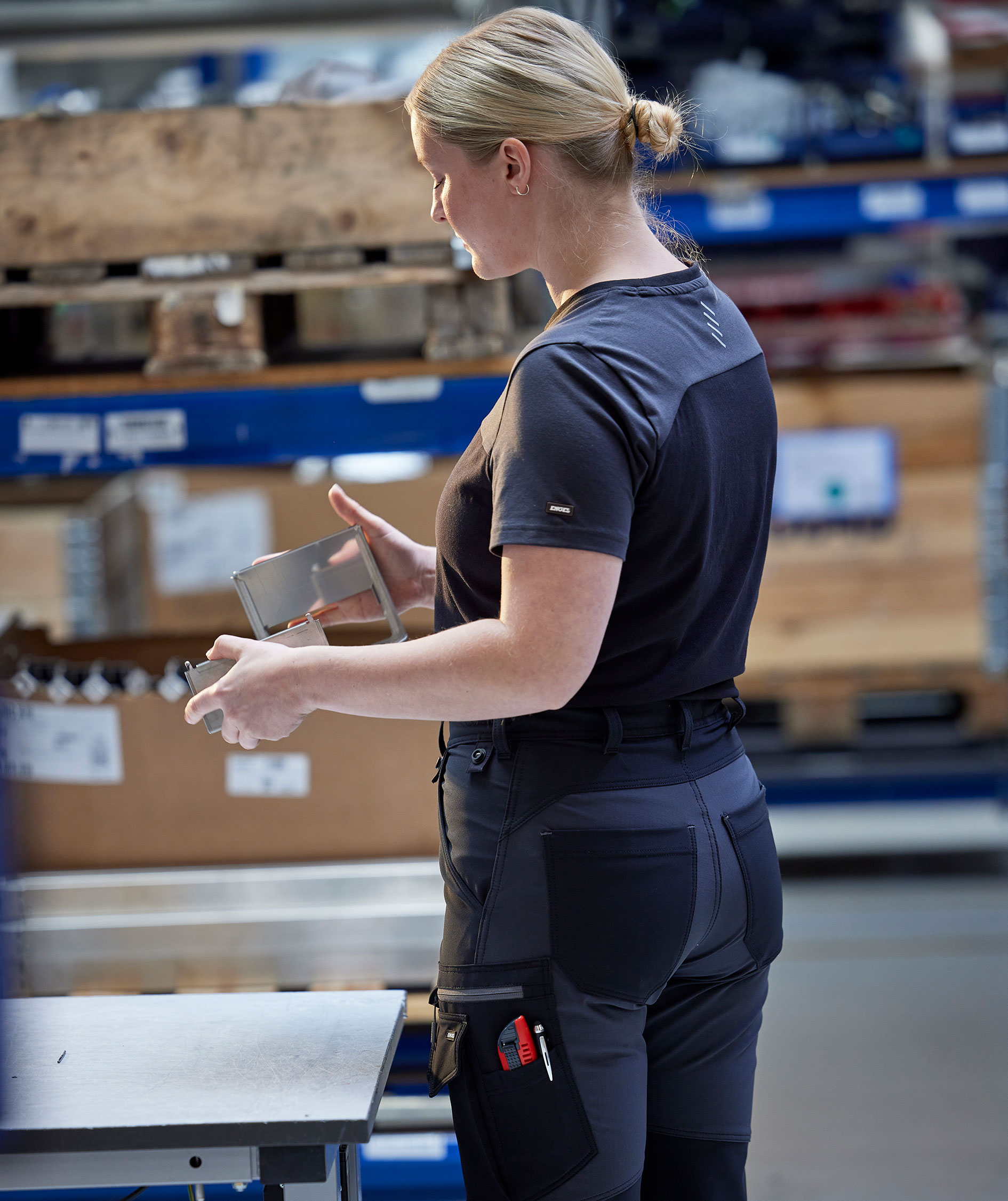 Engel Entire dame arbeidsbukse full stretch, Black/Anthracite Grey, large image number 6