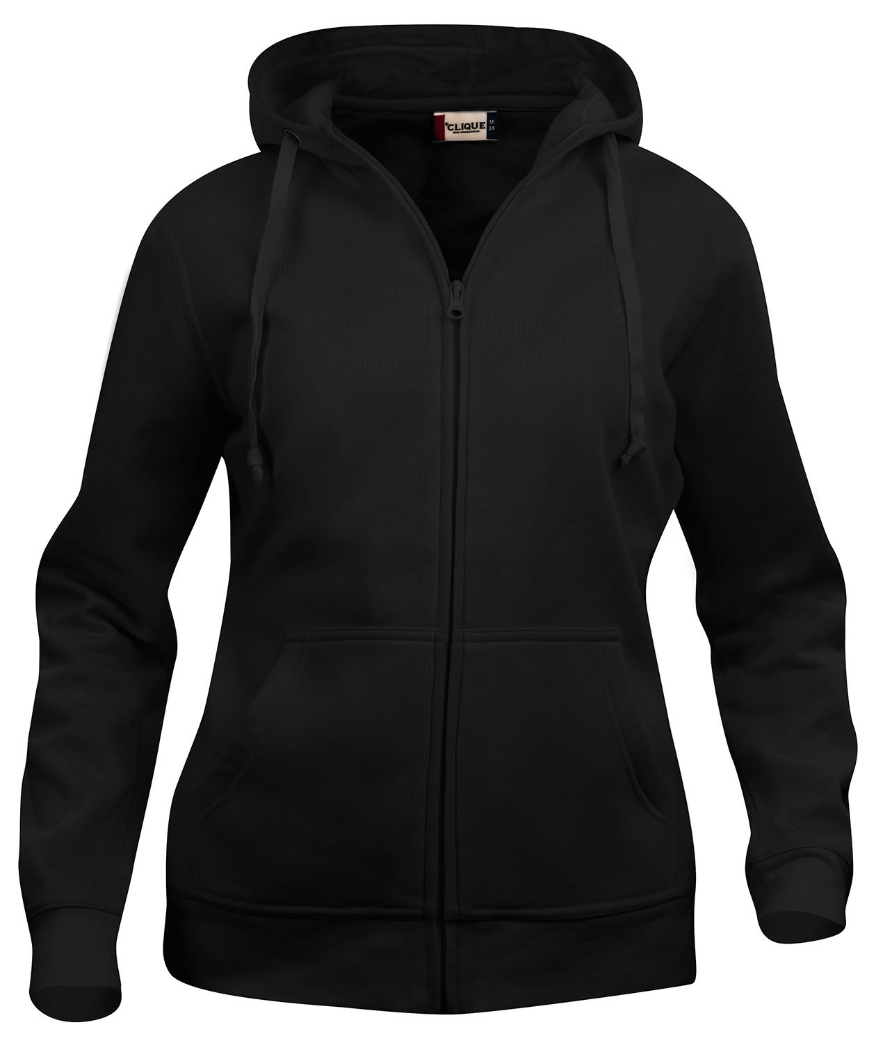 Clique Basic Hoody Zip dame hettegenser, Svart, large image number 0