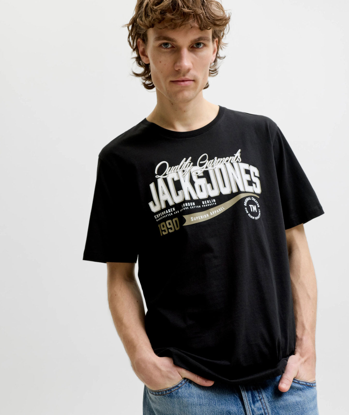 Jack & Jones JJELOGO T-skjorte, Svart, large image number 3
