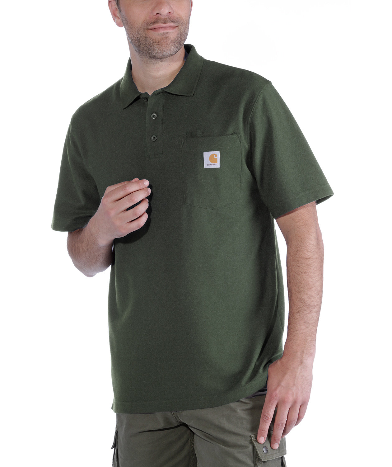 Carhartt Contractor's polo T-skjorte, Mosgr&oslash;nn