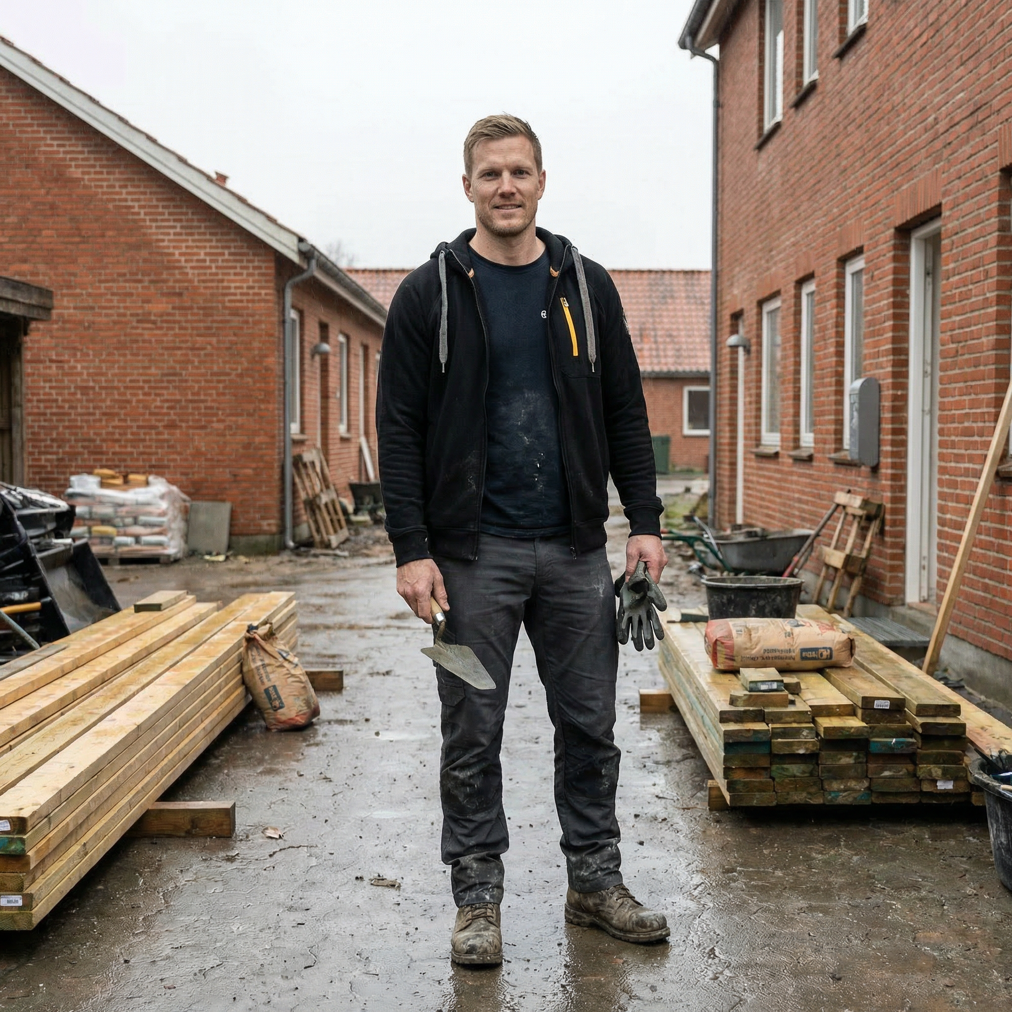 Grounded 7003 hettegenser med dragkedja, Black