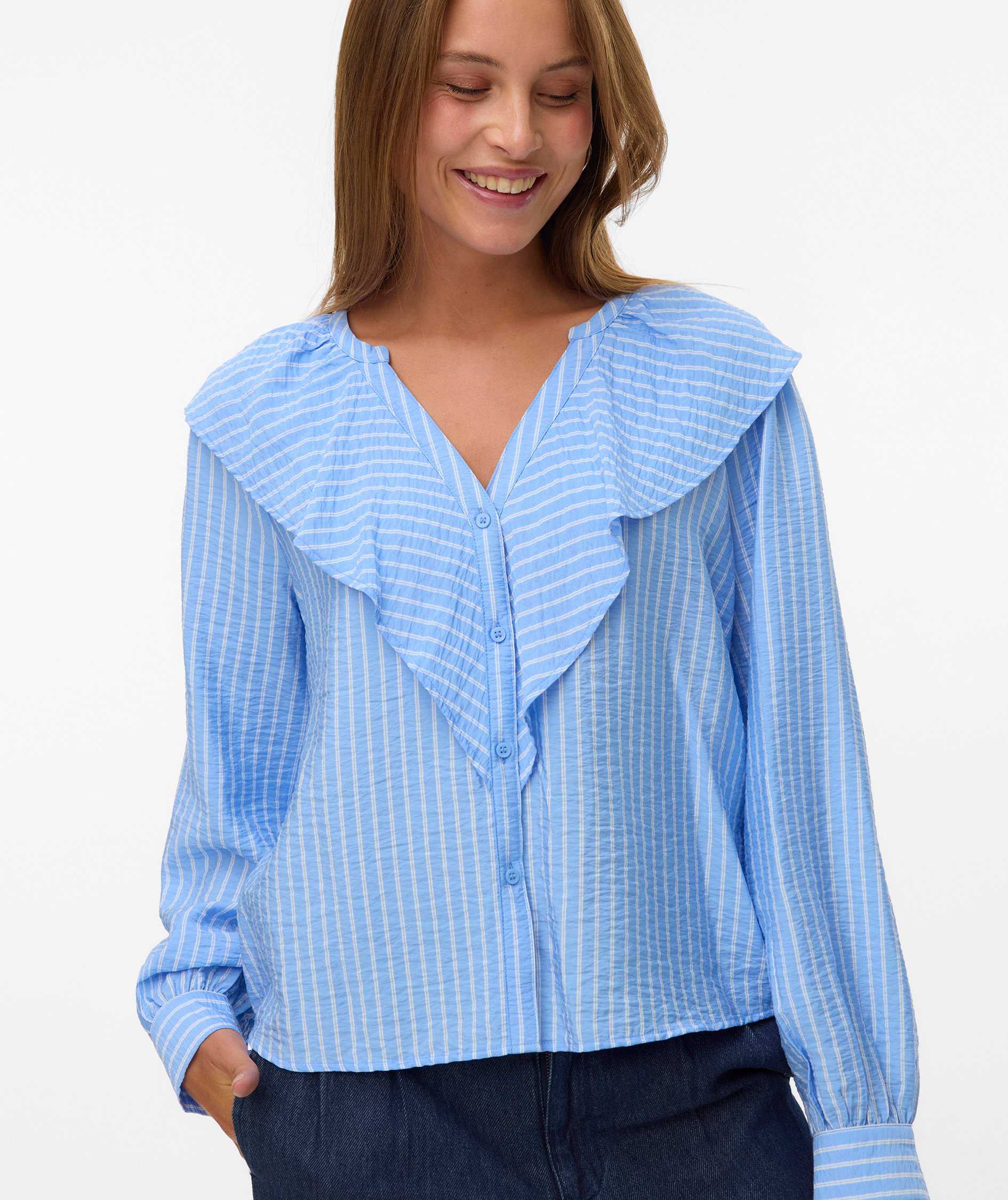 Vero Mode VMKAJA skjorta dam, Vista Blue Sandra