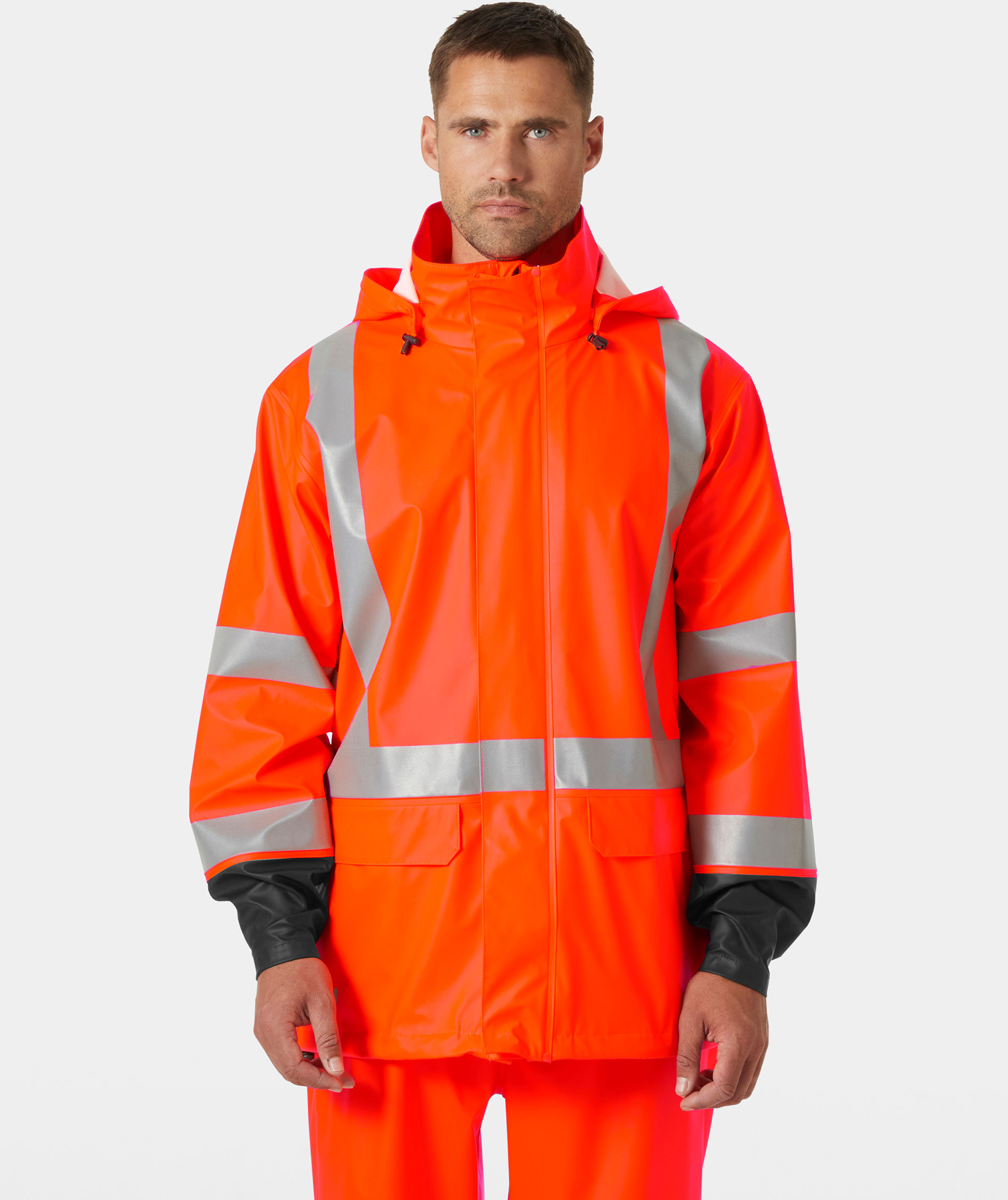 Helly Hansen Addvis regnjakke, Hi-vis Oransje/Ebony