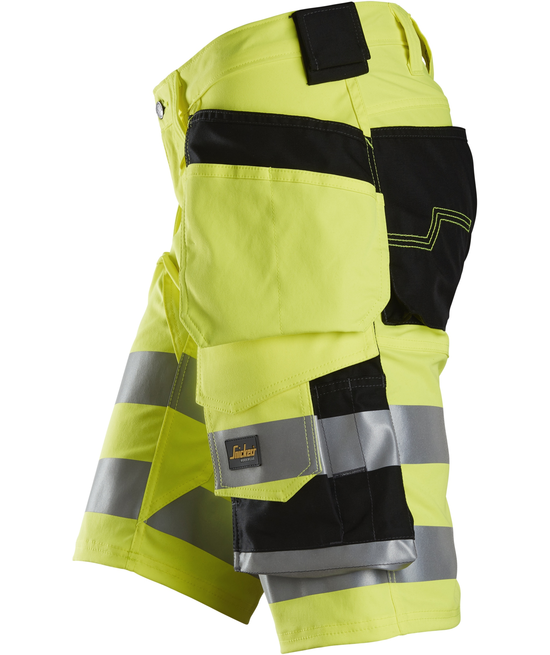 Snickers h&aring;ndverkershorts 6135, Hi-vis Gul/Svart, large image number 3