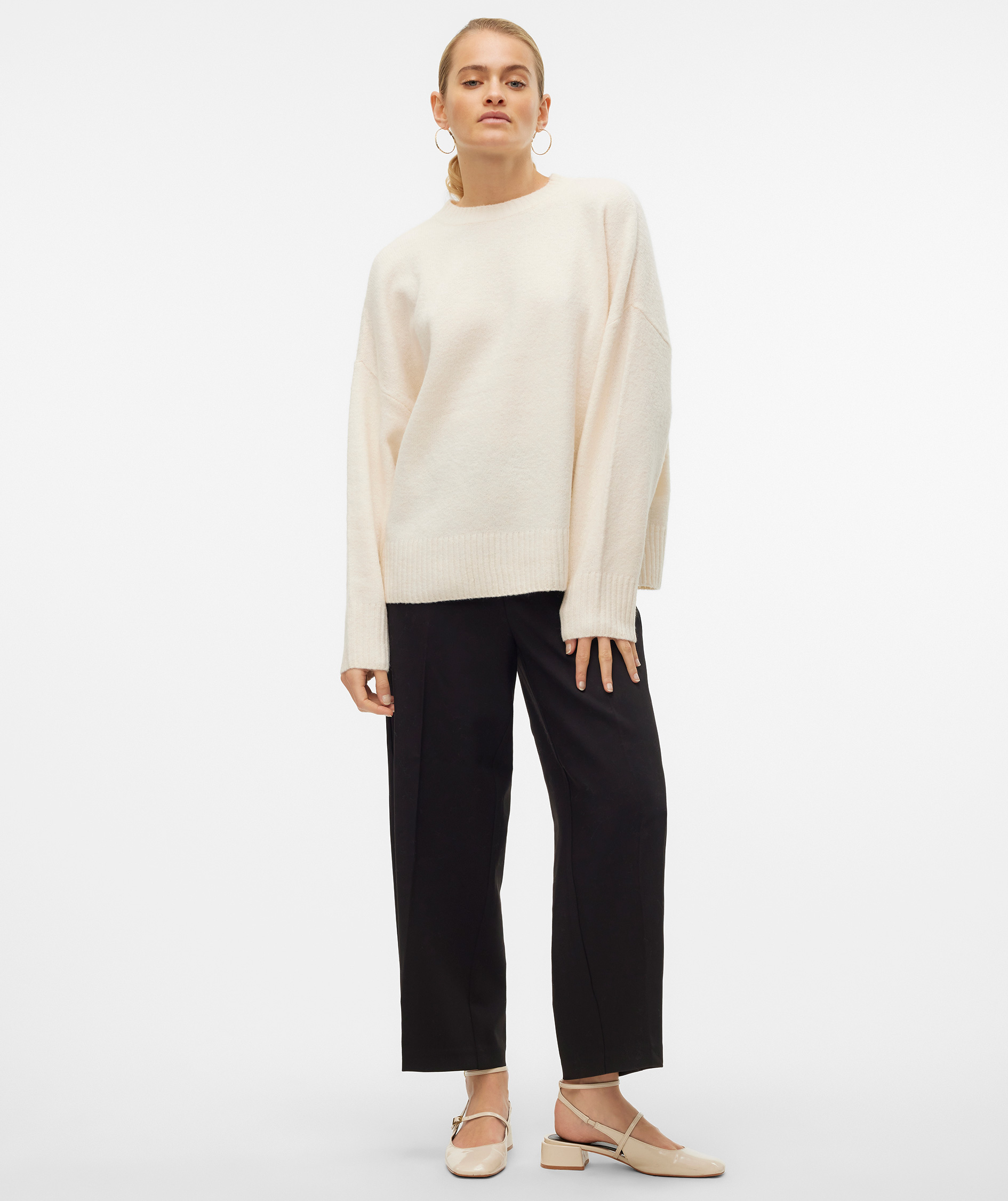 Vero Moda VMBOOM stickad tr&ouml;ja dam, Birch Melange, large image number 5