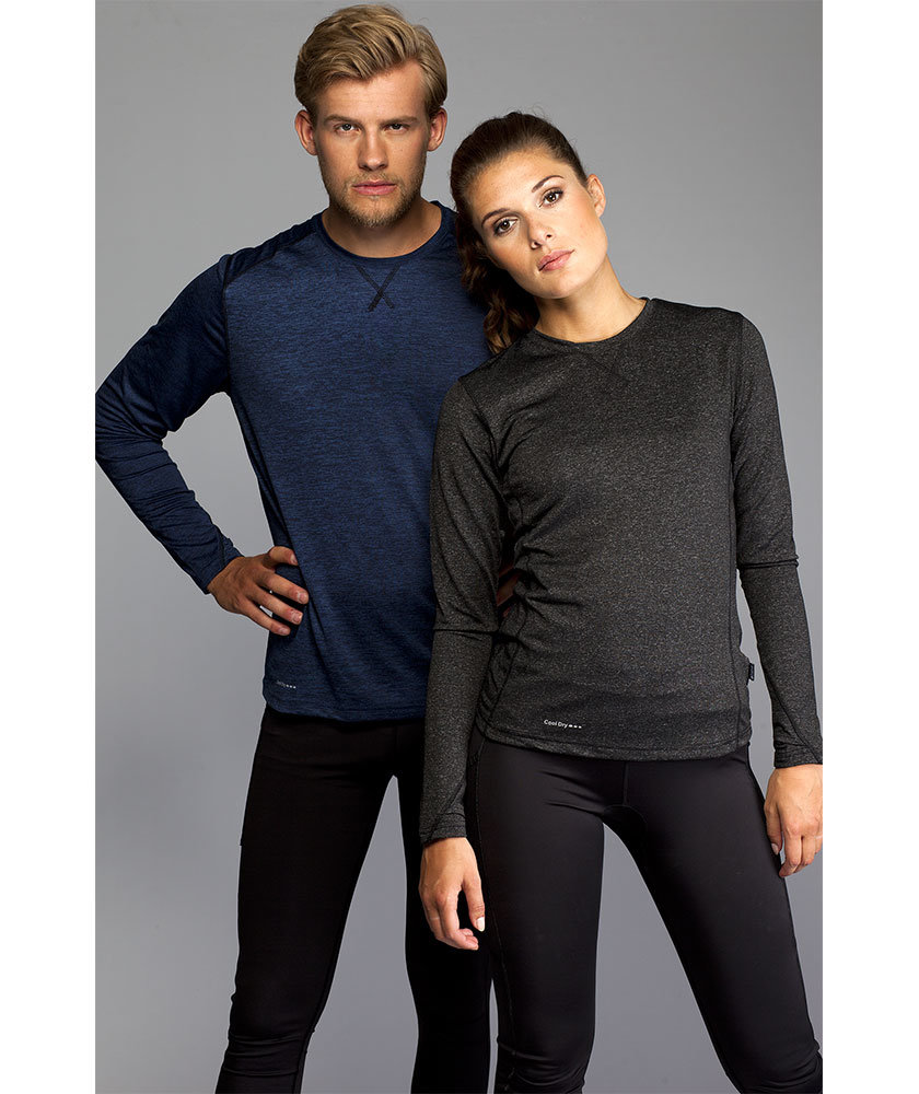 Pitch Stone l&aring;ng&auml;rmad T-shirt dam, Black melange, large image number 4