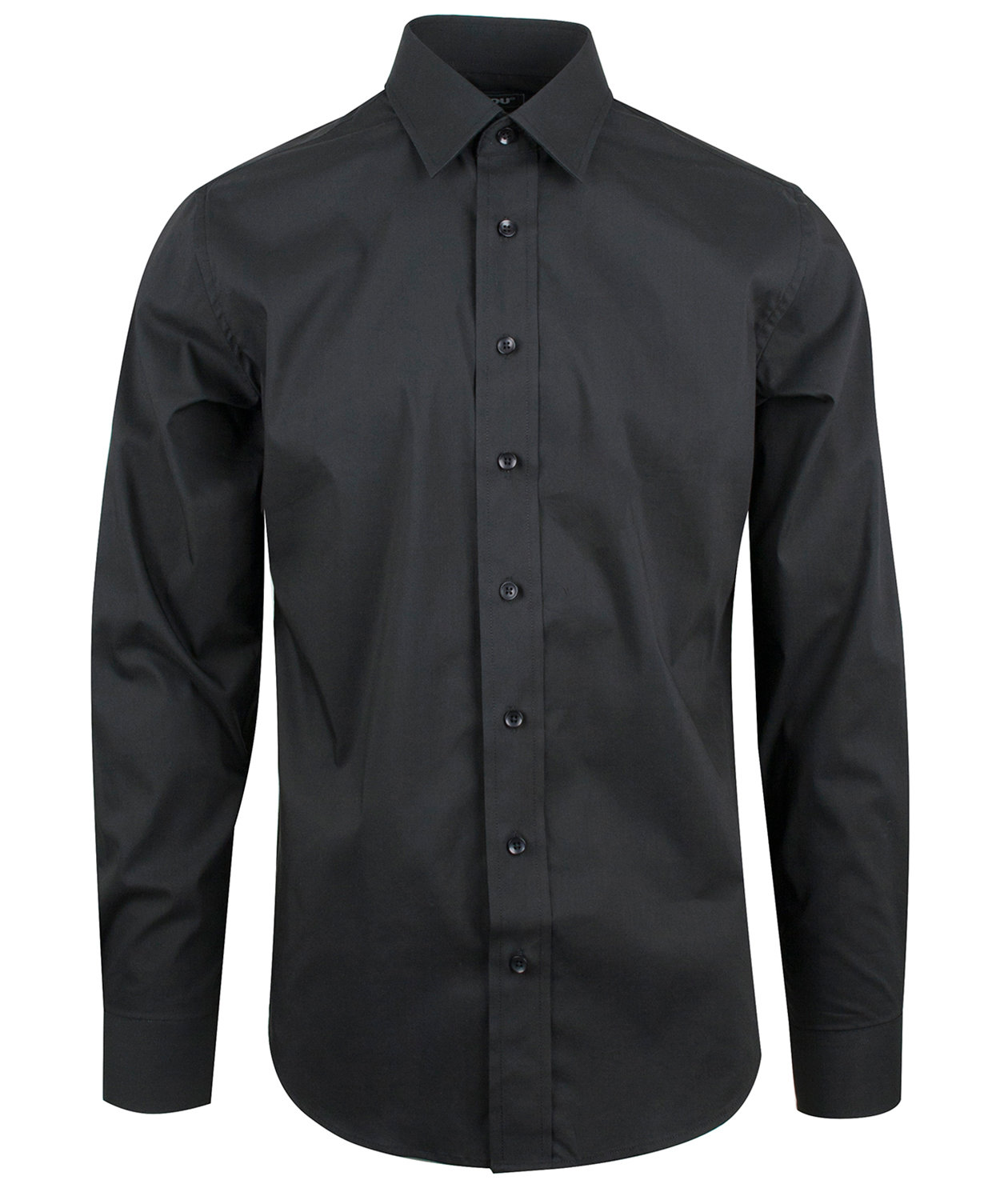 YOU Sanremo modern fit l&aring;ng&auml;rmad stretchskjorta, Svart