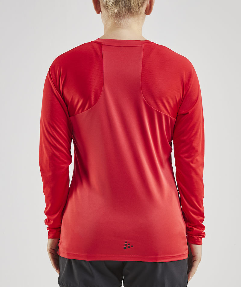 Craft Pro Control Impact l&aring;ng&auml;rmad T-shirt dam, R&ouml;d/Svart, large image number 3