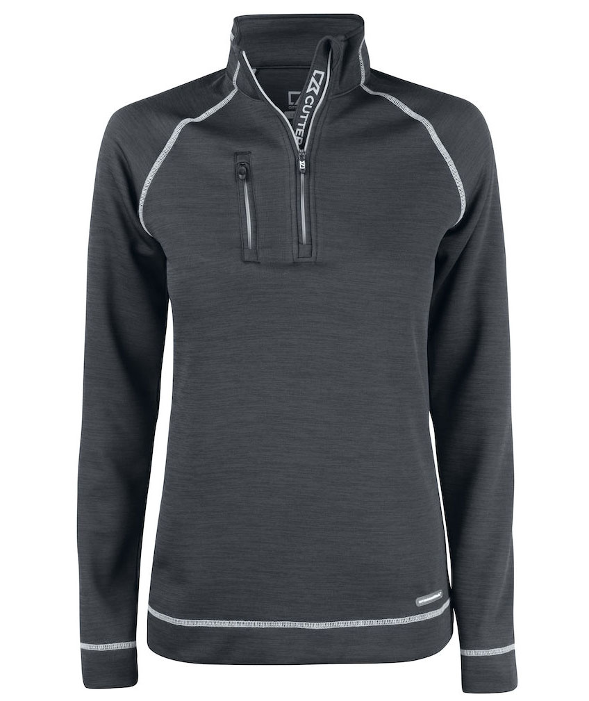 Cutter & Buck Chambers Half Zip dam, Anthracite melange, Anthracite melange, swatch