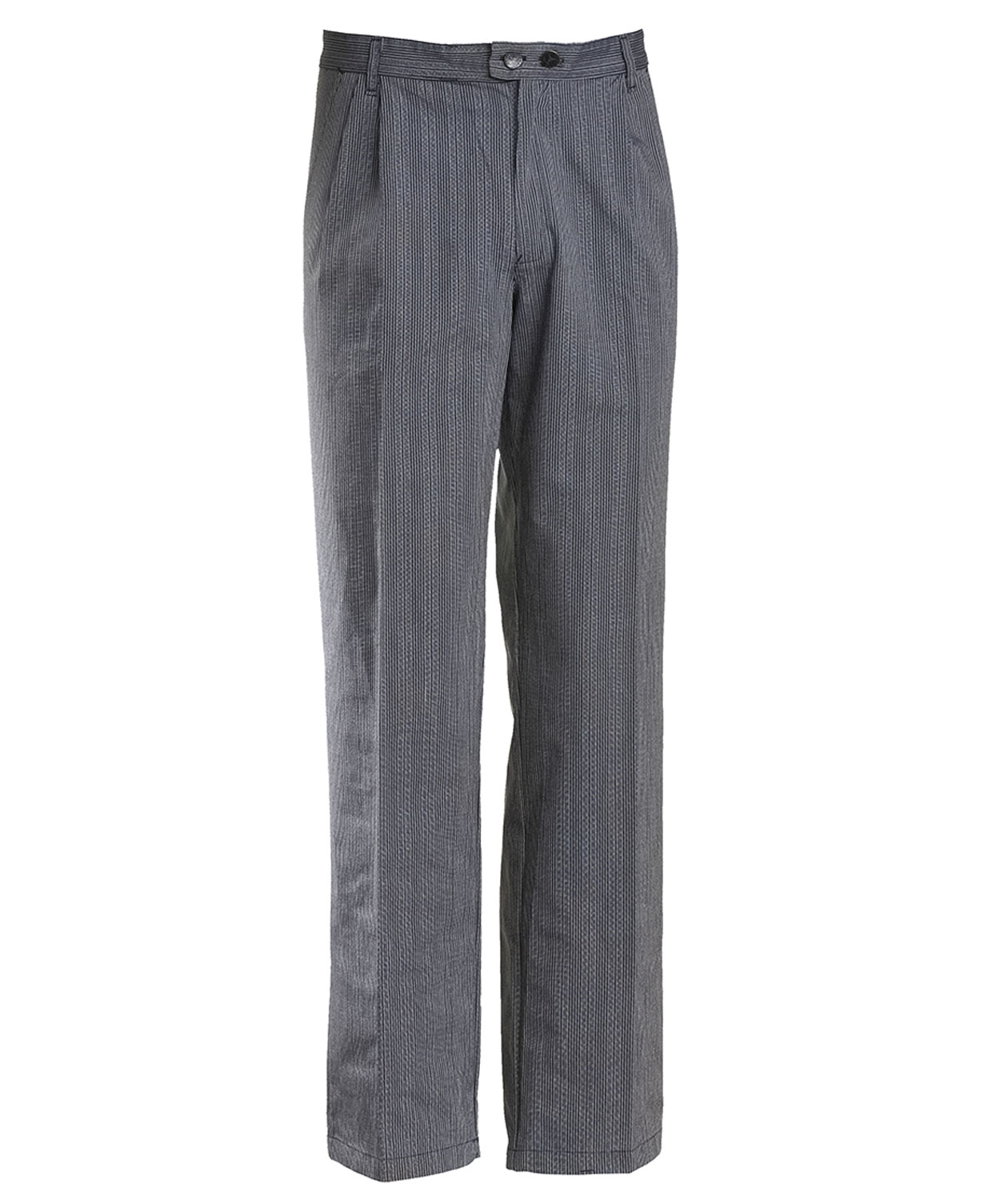 Nybo Workwear Fandango kokkebukser benl&aelig;ngde 86 cm, Sort/Gr&aring; Stribet, large image number 0