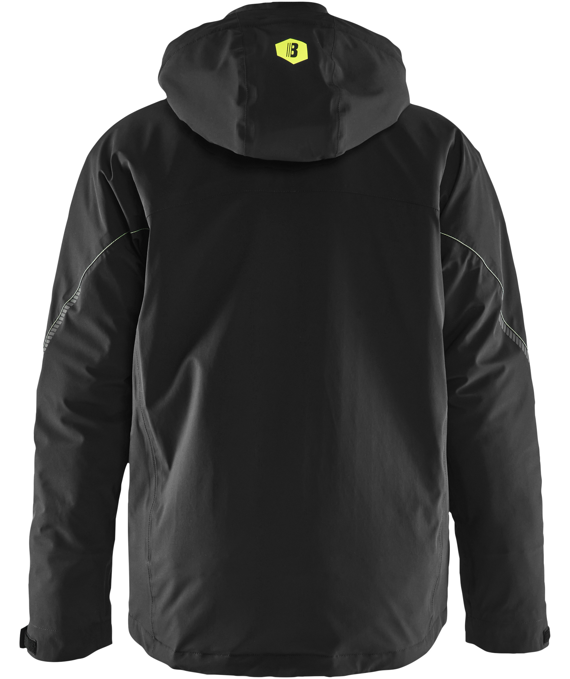 Bl&aring;kl&auml;der letforet damejakke full stretch, Sort/Hi-Vis Gul, large image number 2