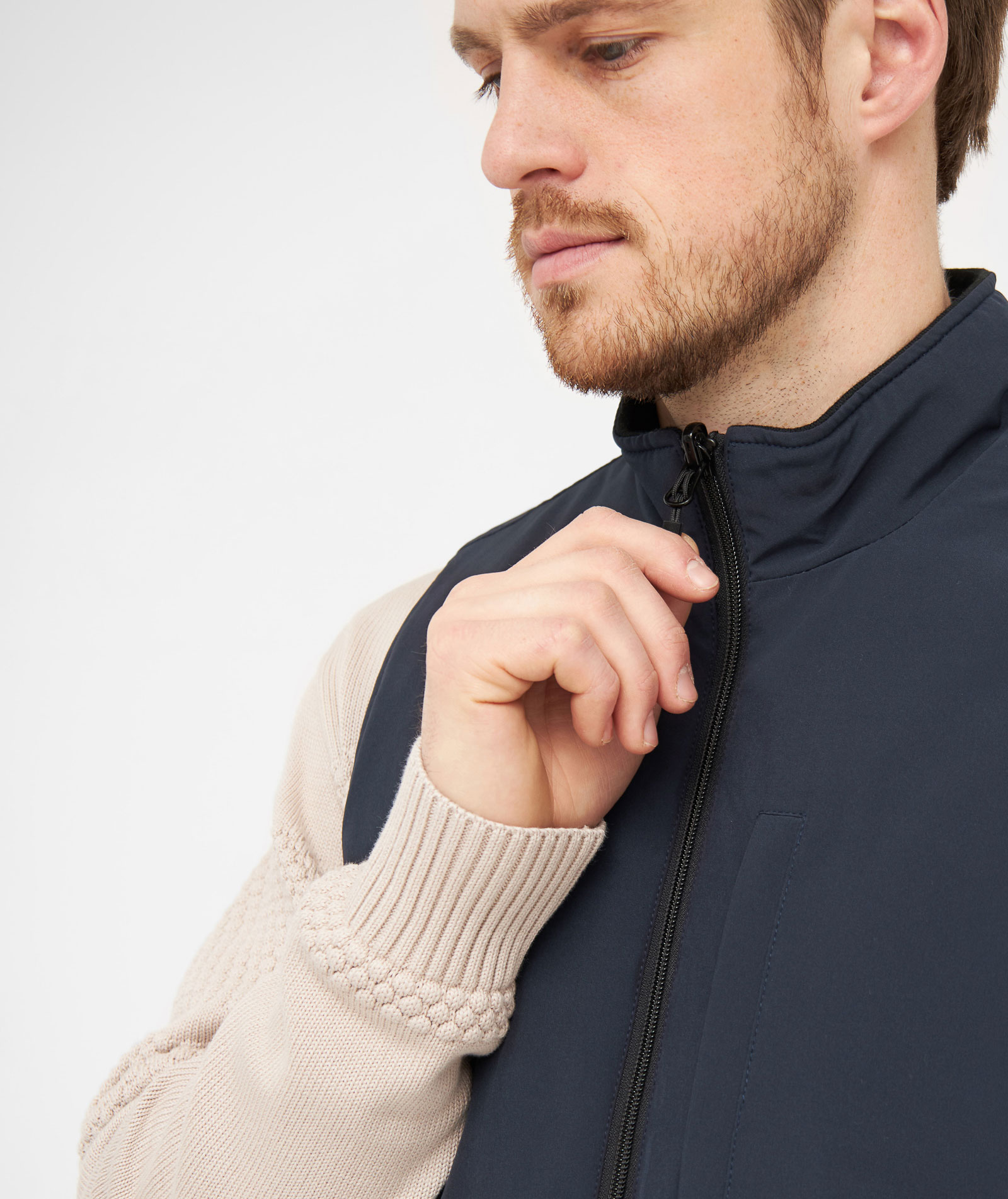 Clipper Paisley reversible quilted vest, Navy Night Sky, large image number 7