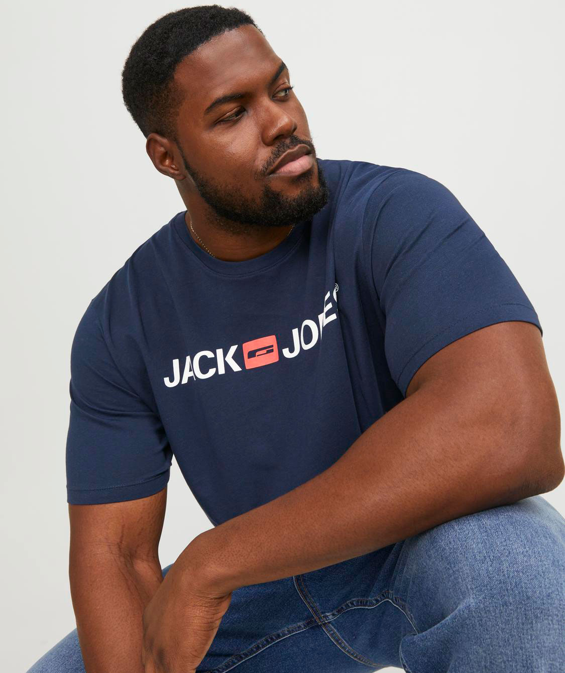 Jack & Jones Plus JJECORP LOGO T-Shirt, Navy Blazer, large image number 3