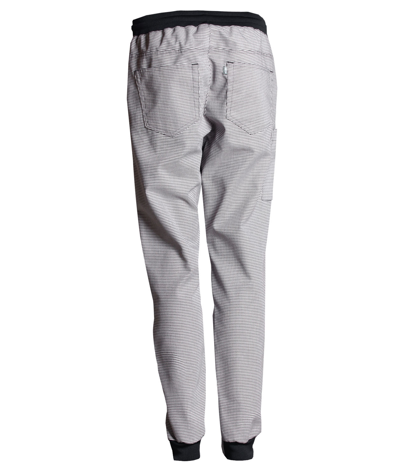 Nybo Workwear New Nordic Casual Pull-on Hose Beinl&auml;nge 79 cm, Pepita Karieret Schwarz/Wei&szlig;