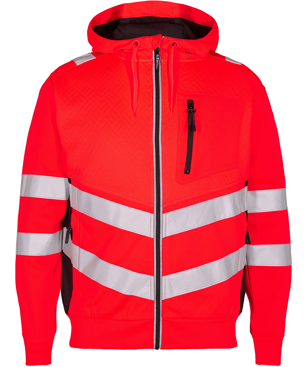 Engel Safety hettegenser, Hi-vis R&oslash;d/Svart, Hi-vis R&oslash;d/Svart, swatch