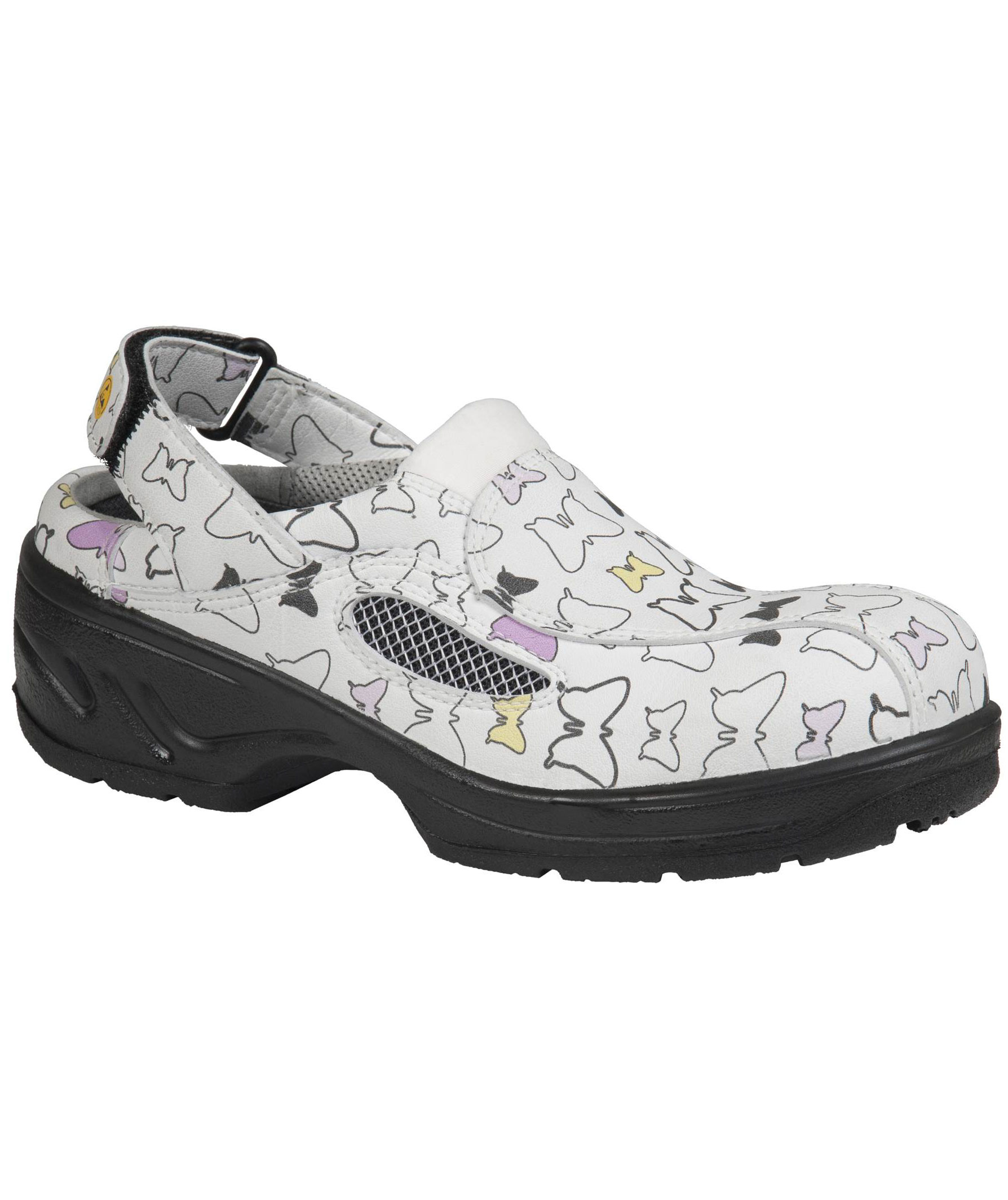 Jalas 2982 Ronja clogs med h&auml;lrem dam, Vit/Svart