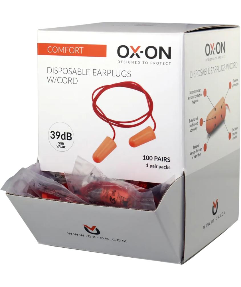 OX-ON comfort &ouml;ronproppar med sladd 100 st, Orange, Orange, large image number 3