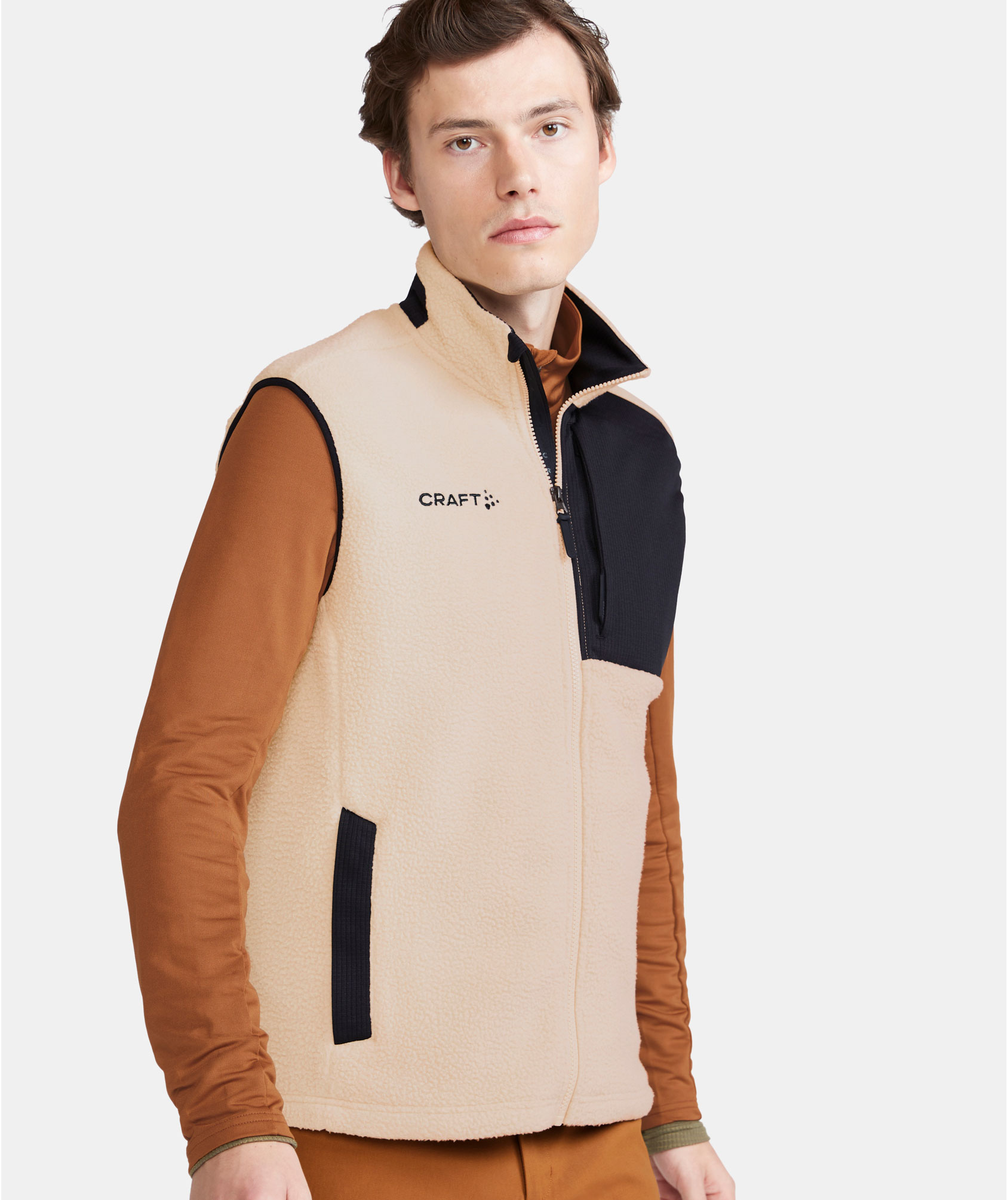 Craft ADV Explore fibre pile vest, Ecru-black, large image number 1