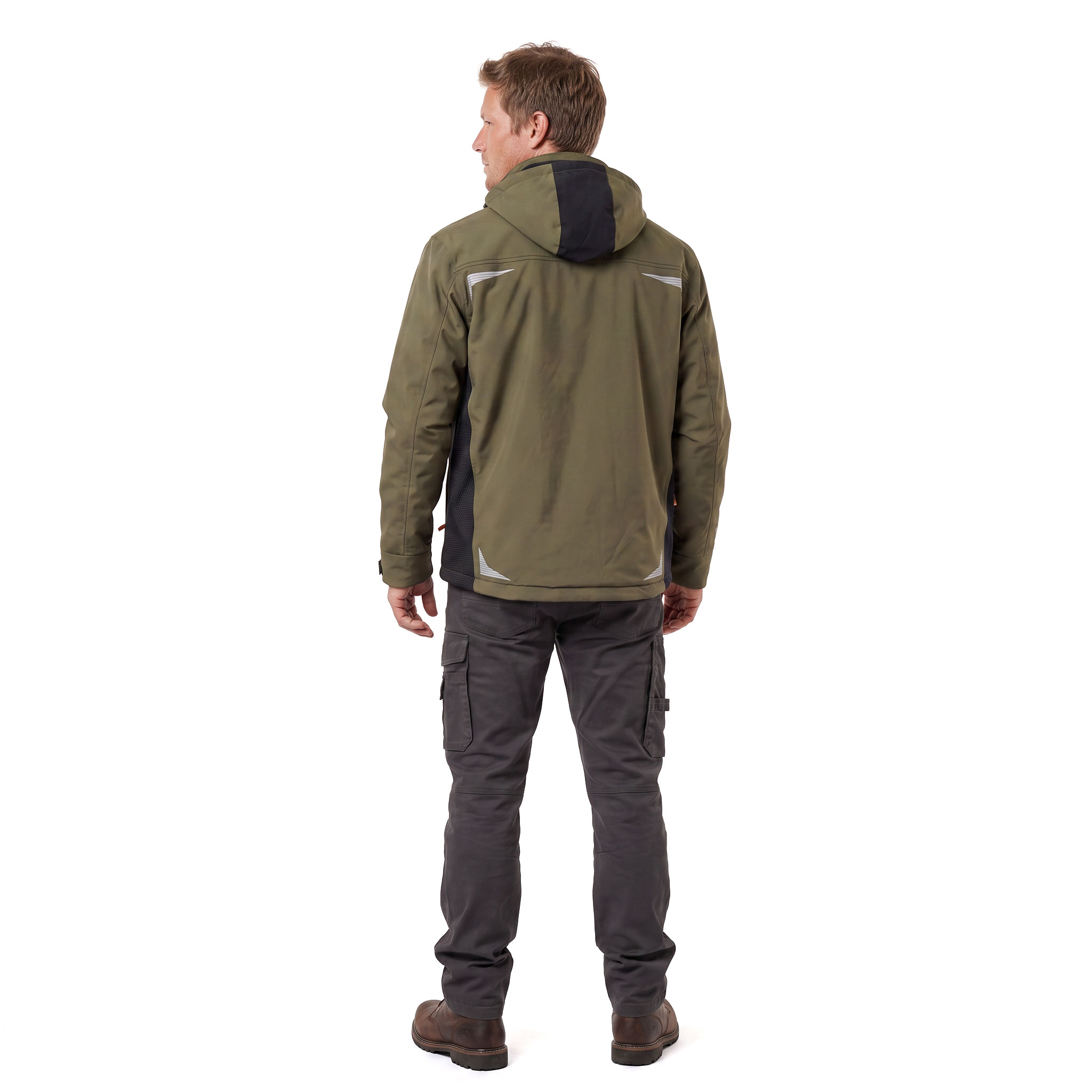 J.A.K. winther softshell jacket 1628, Army/Black, large image number 3