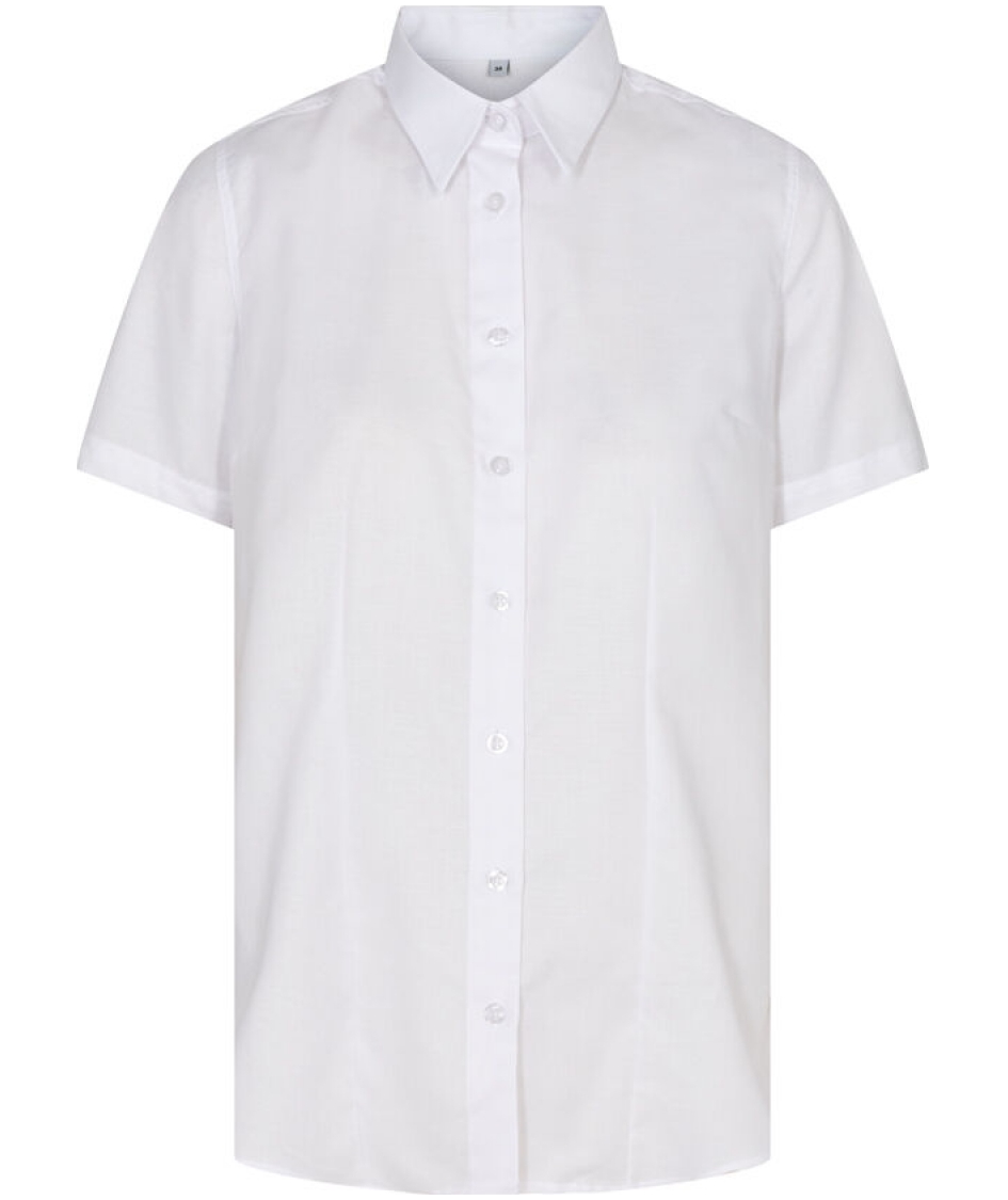 Angli Oxford slim fit kortermet skjorta dam, Vit