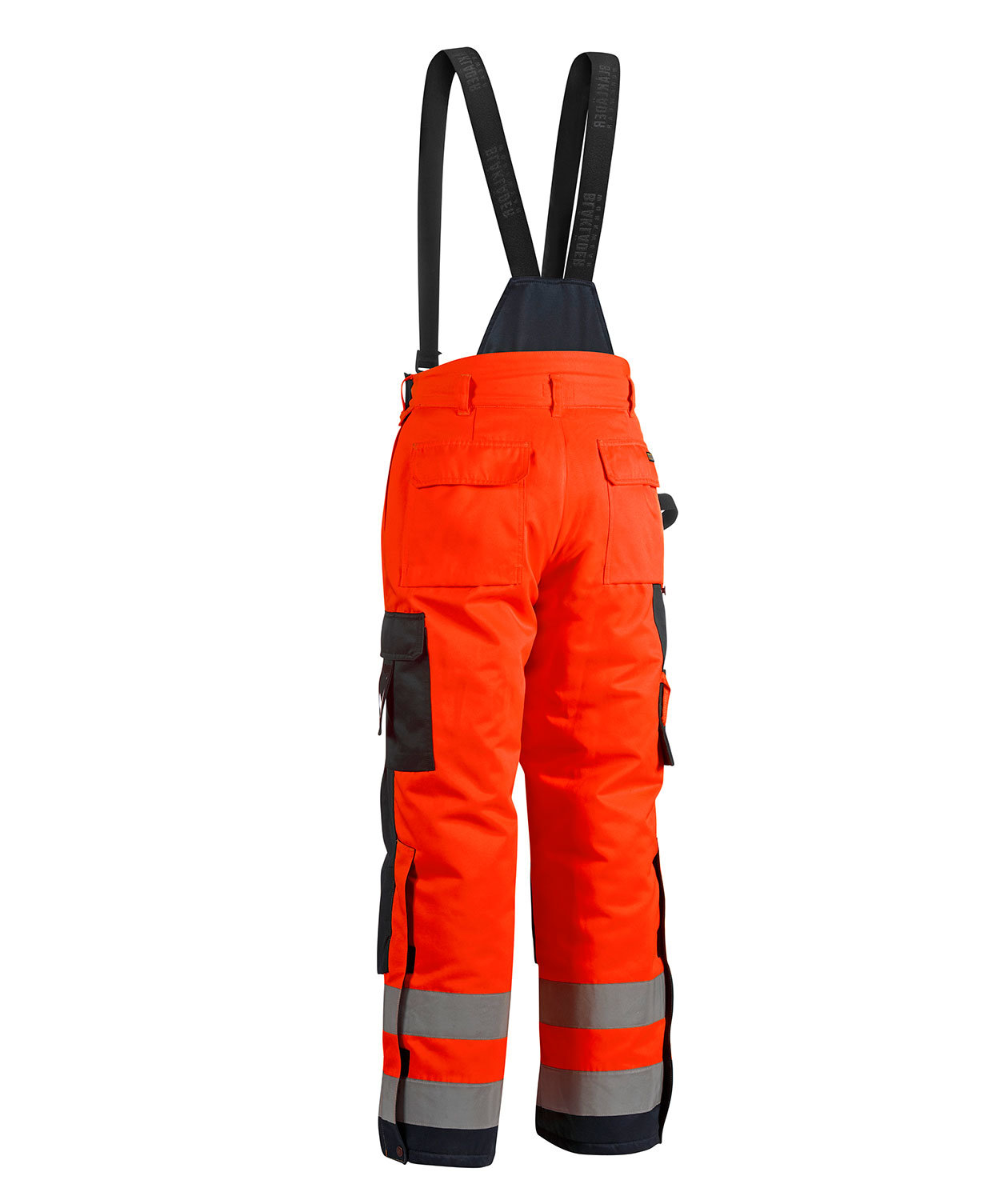 Bl&aring;kl&auml;der vinter arbetsbyxa, Varsel Orange/Marinbl&aring;